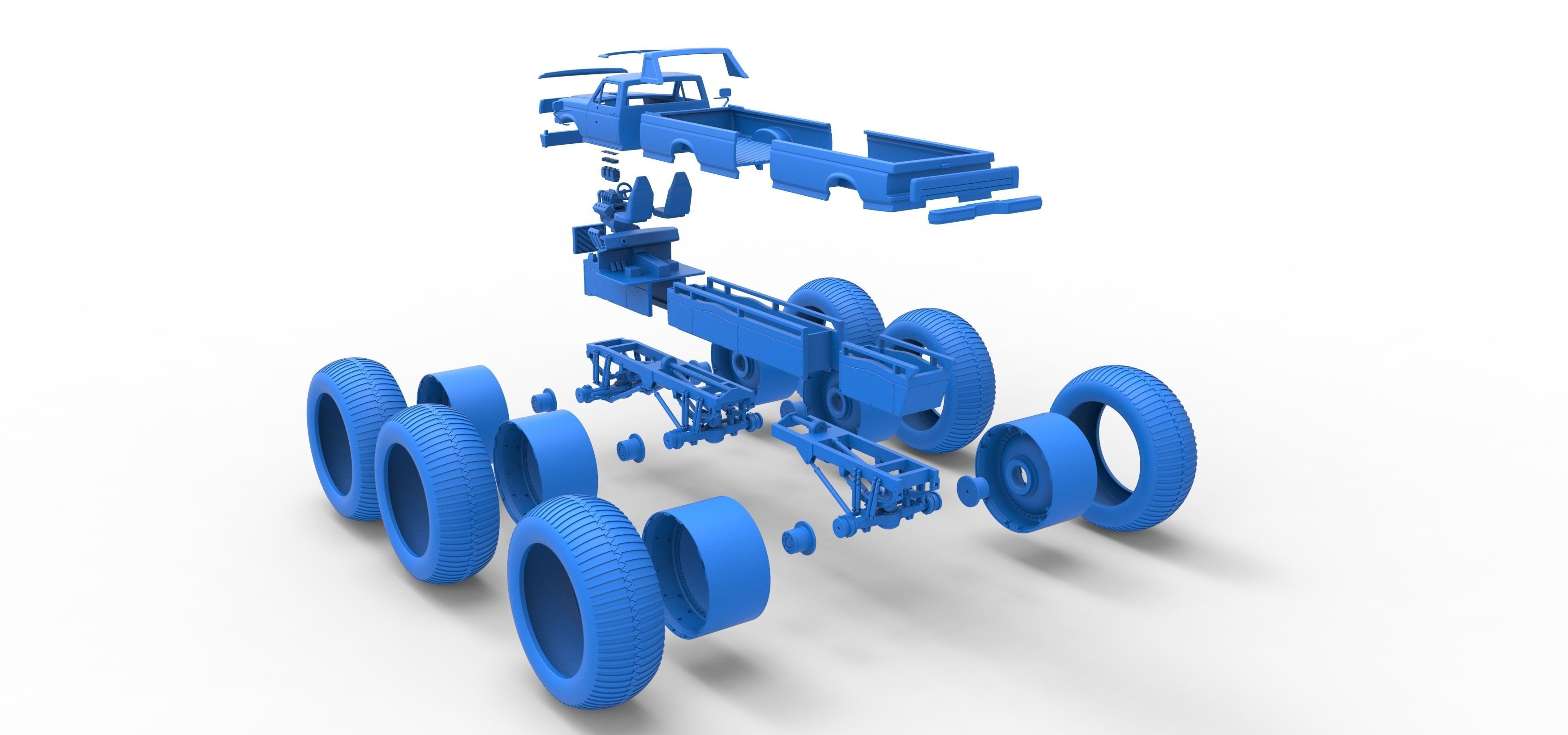Monster Truck 6x6 concept Version 3 Scale 1 to 25 3D print model_41