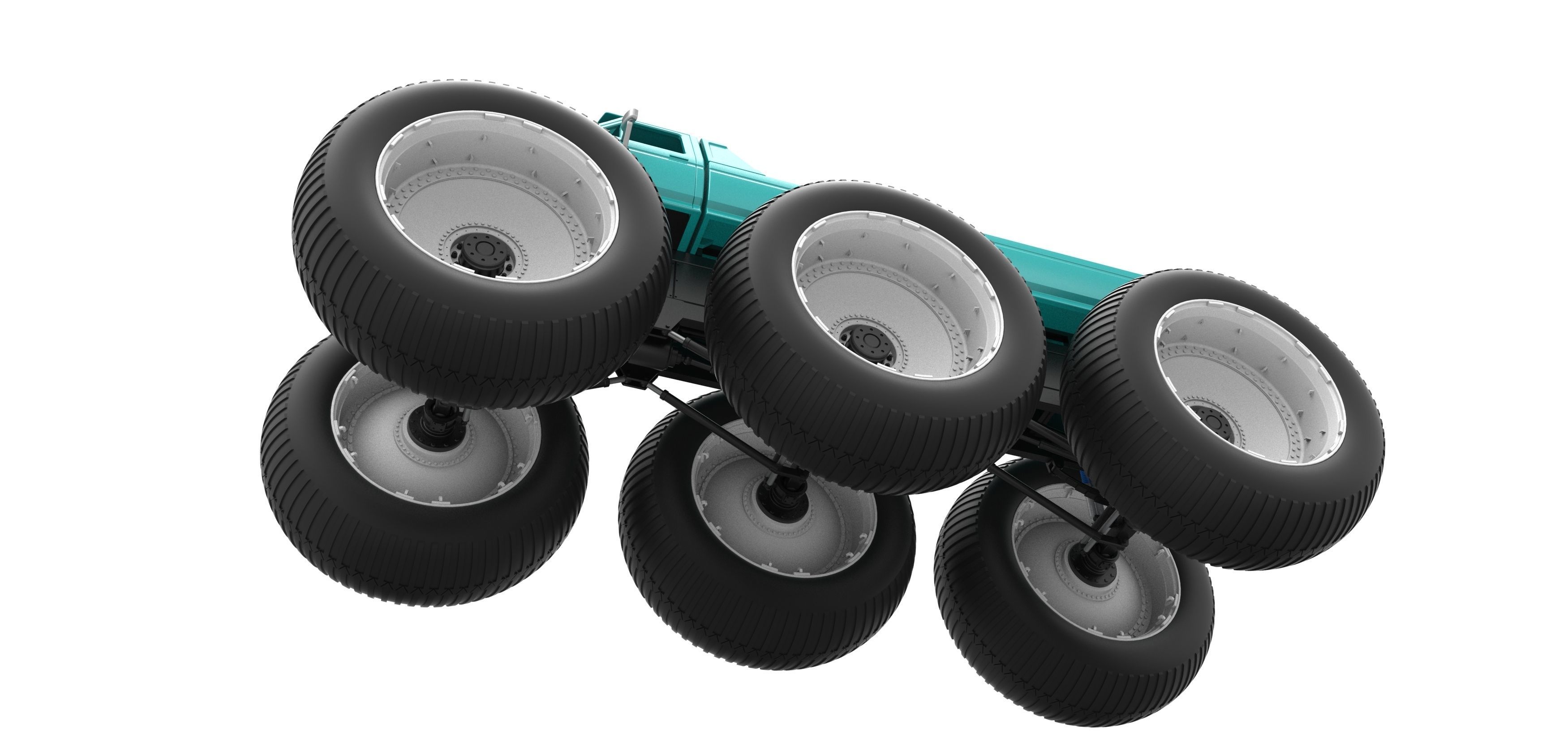 Monster Truck 6x6 concept Version 3 Scale 1 to 25 3D print model_3