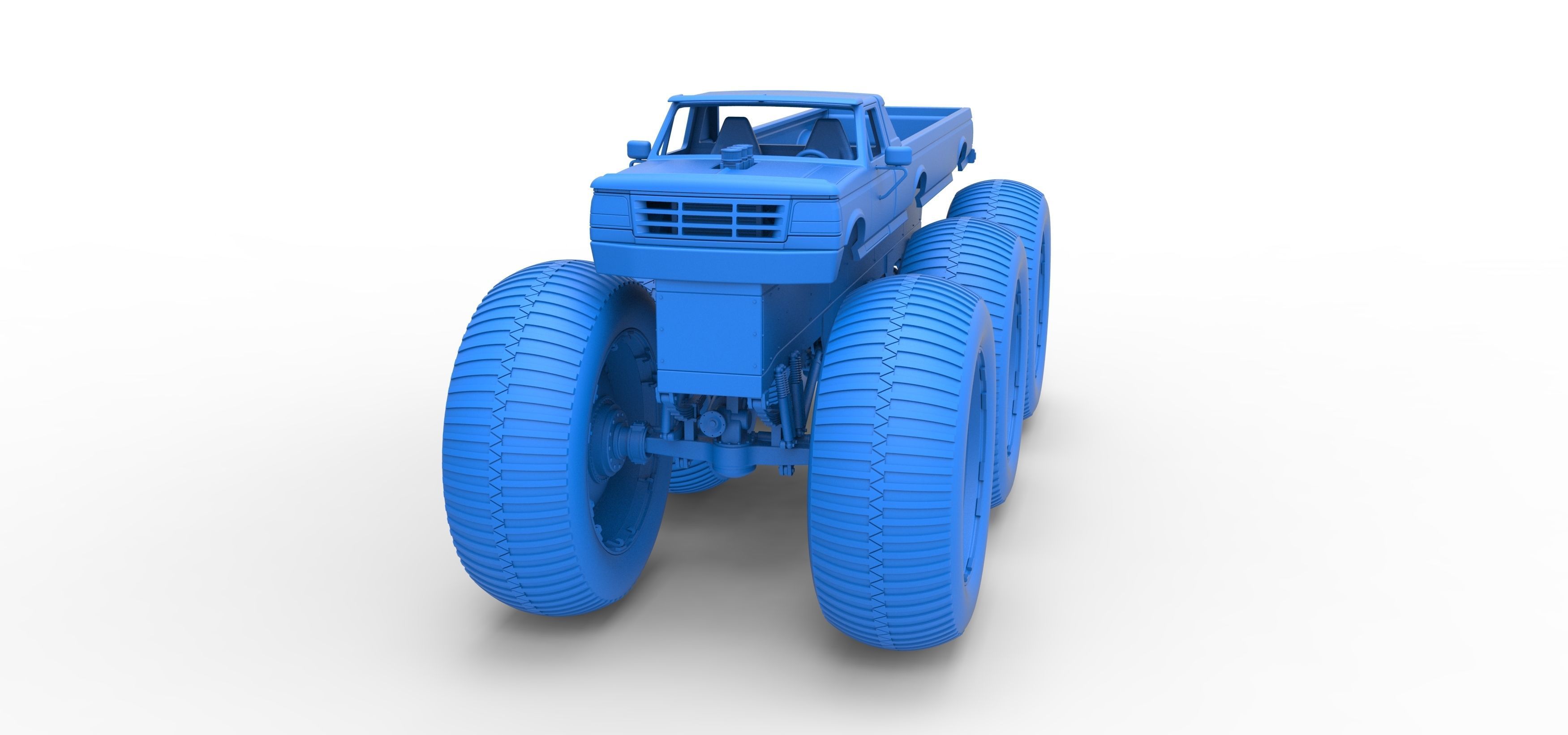Monster Truck 6x6 concept Version 3 Scale 1 to 25 3D print model_22