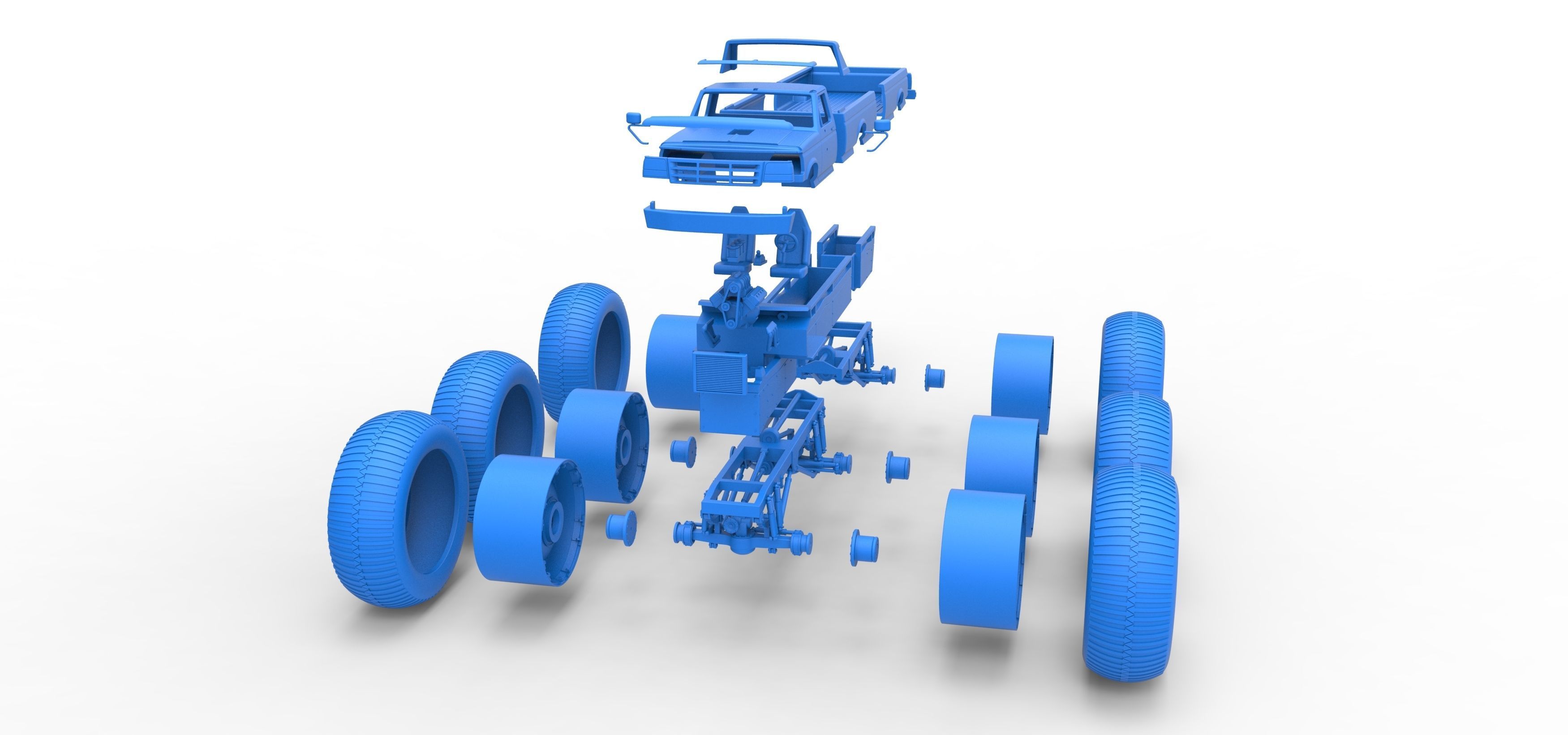 Monster Truck 6x6 concept Version 3 Scale 1 to 25 3D print model_38