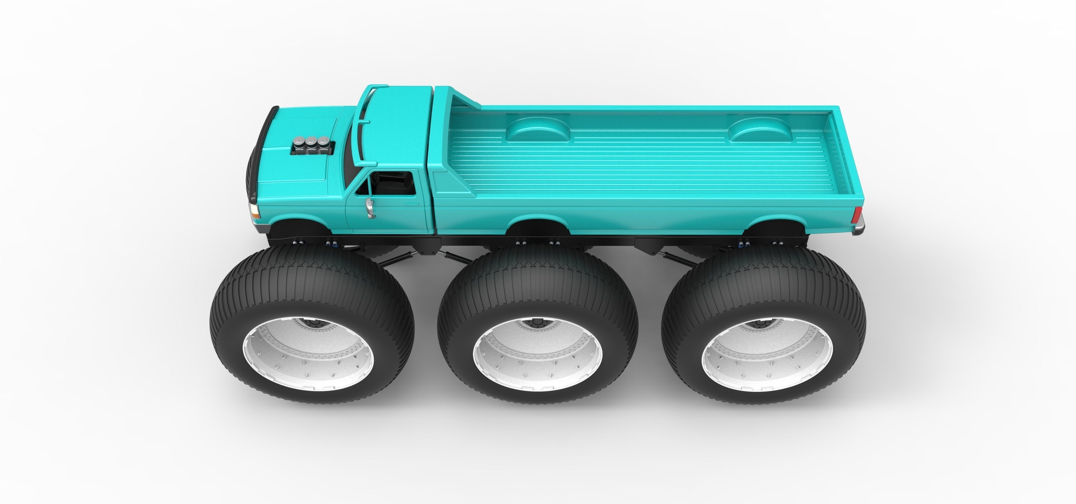 Monster Truck 6x6 concept Version 3 Scale 1 to 25 3D print model_10