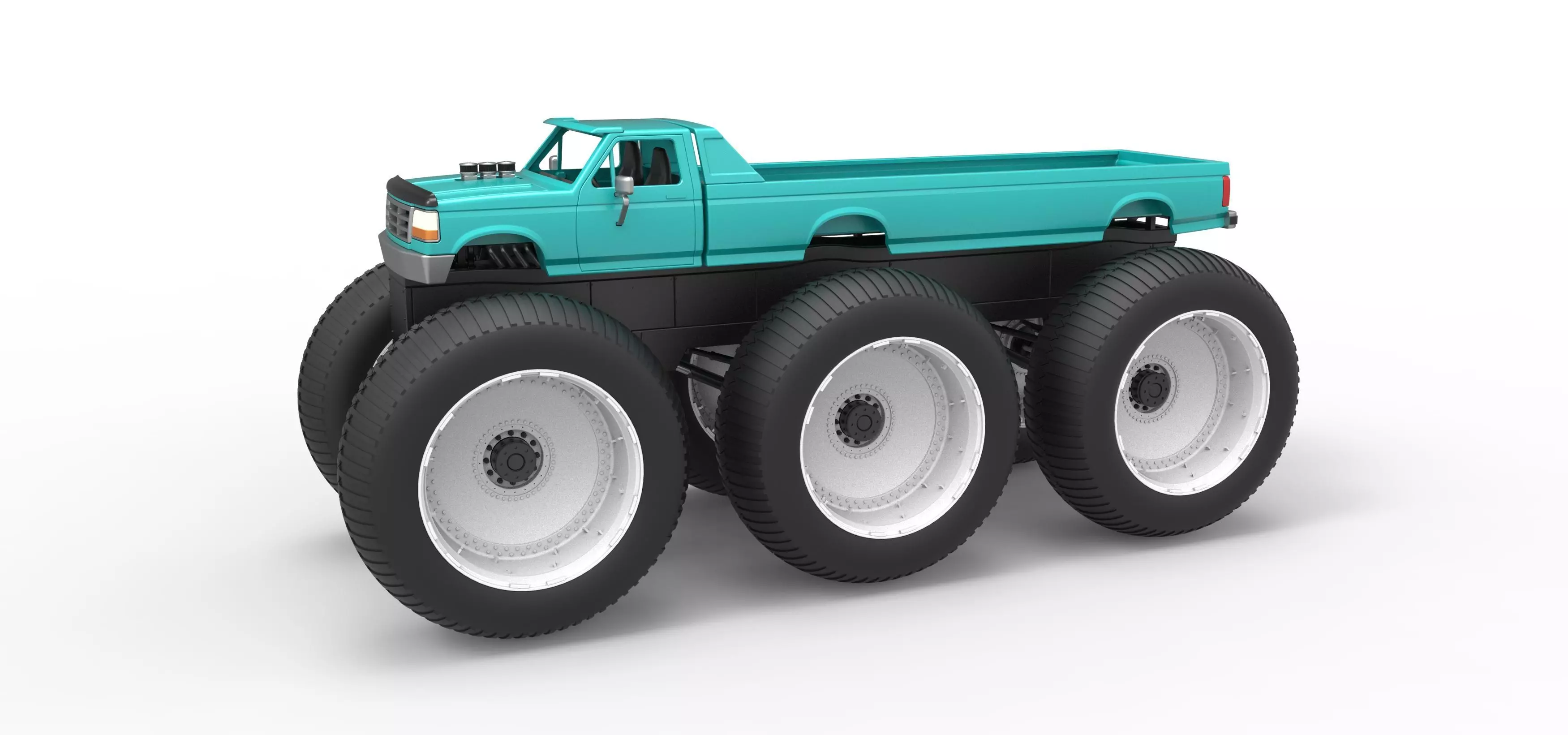 Monster Truck 6x6 concept Version 3 Scale 1 to 25 3D print model_0