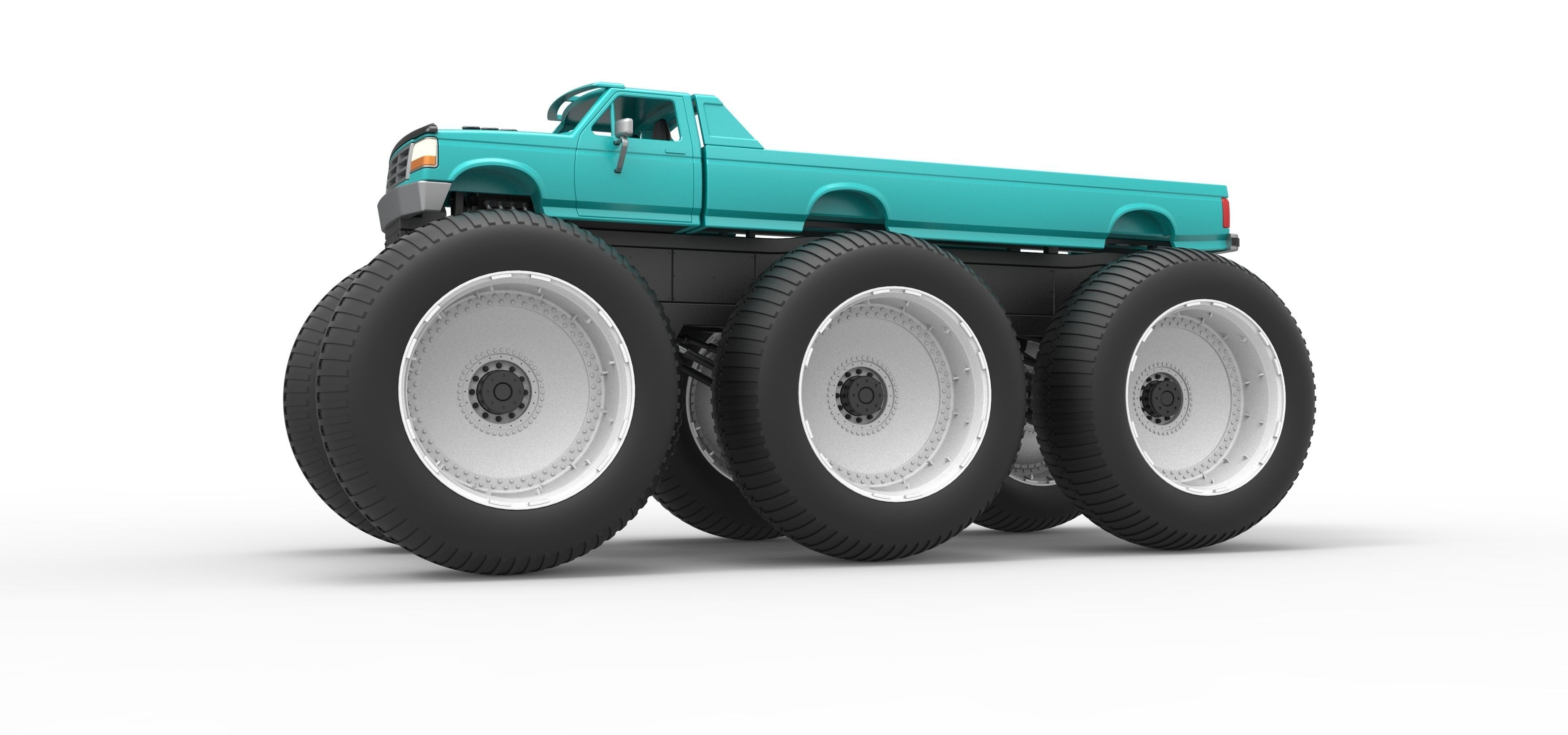 Monster Truck 6x6 concept Version 3 Scale 1 to 25 3D print model_2