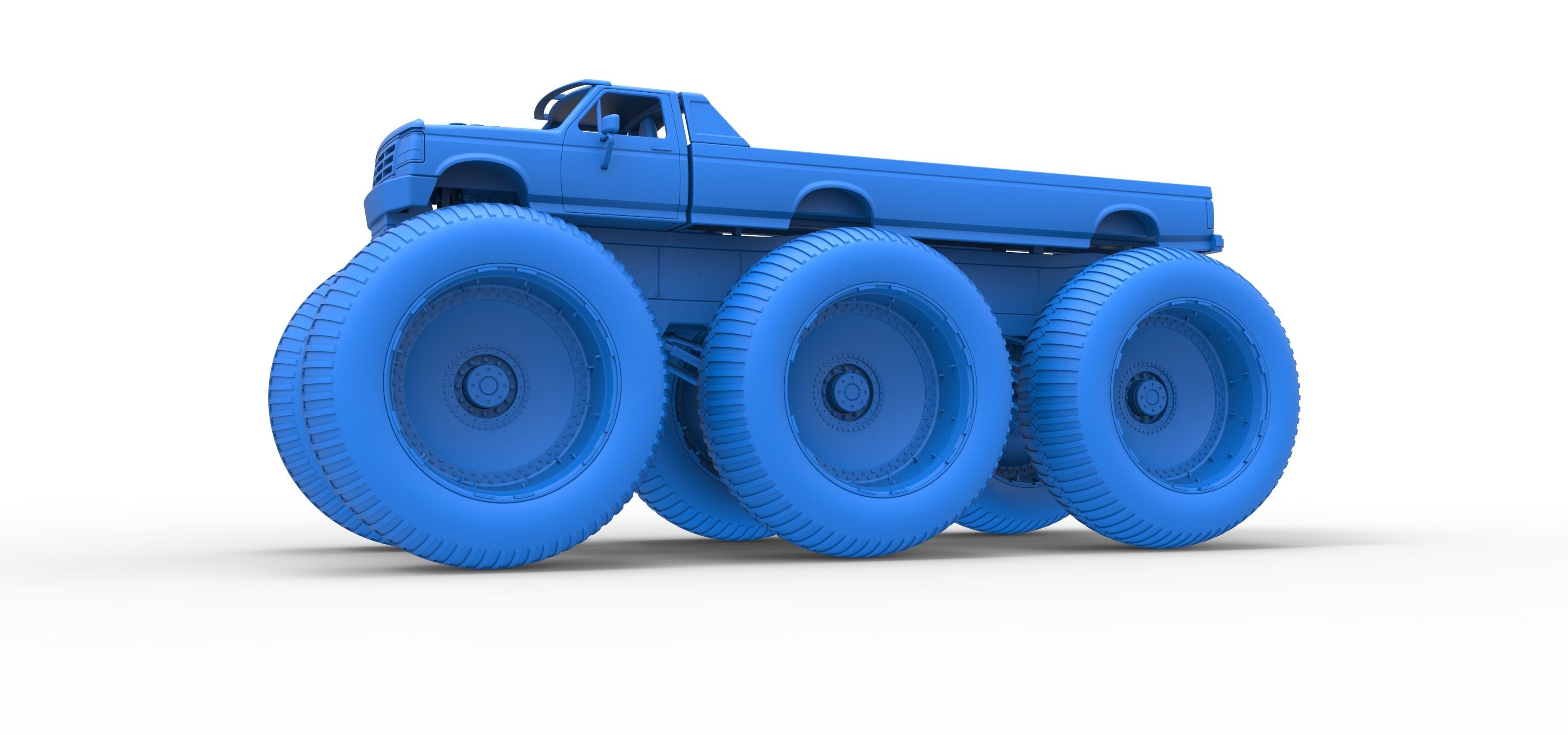 Monster Truck 6x6 concept Version 3 Scale 1 to 25 3D print model_19