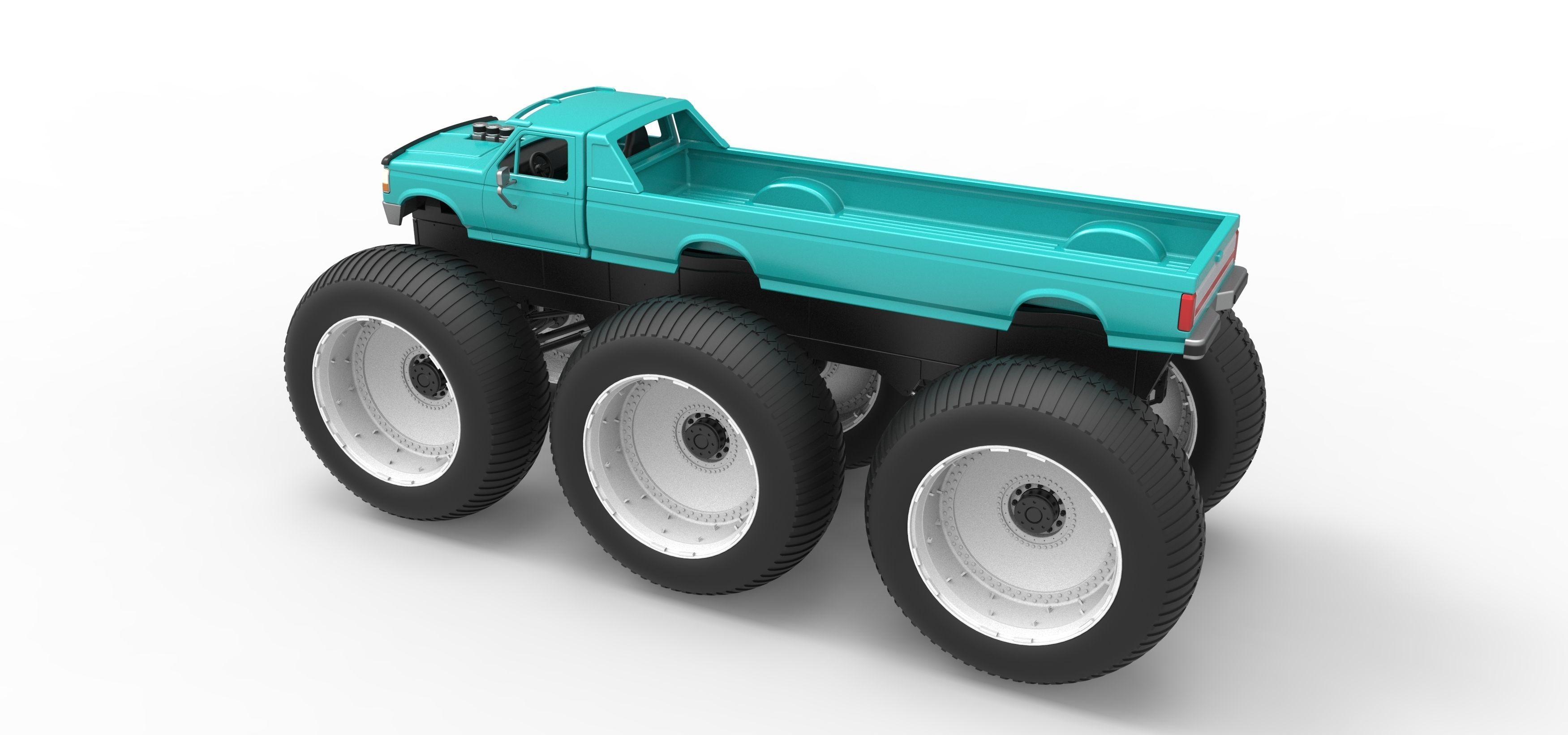 Monster Truck 6x6 concept Version 3 Scale 1 to 25 3D print model_12