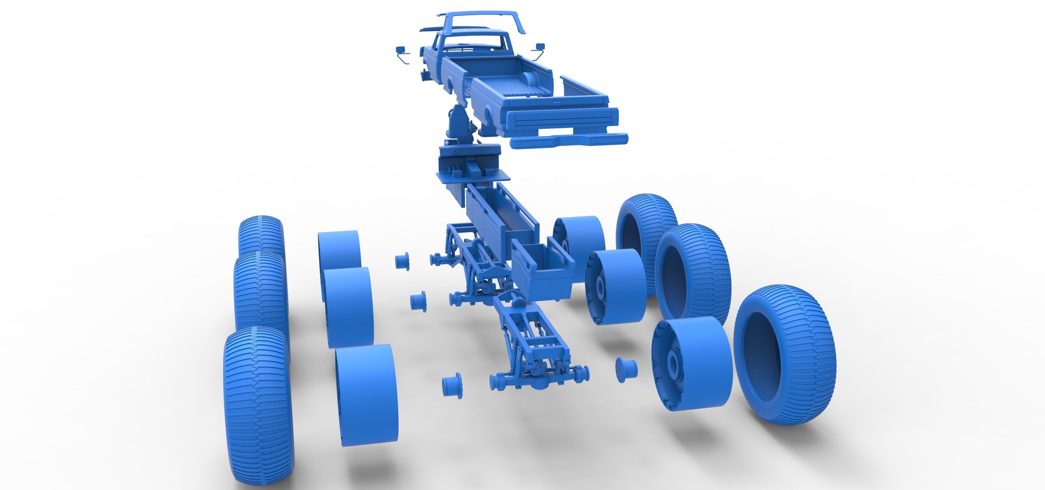 Monster Truck 6x6 concept Version 3 Scale 1 to 25 3D print model_42