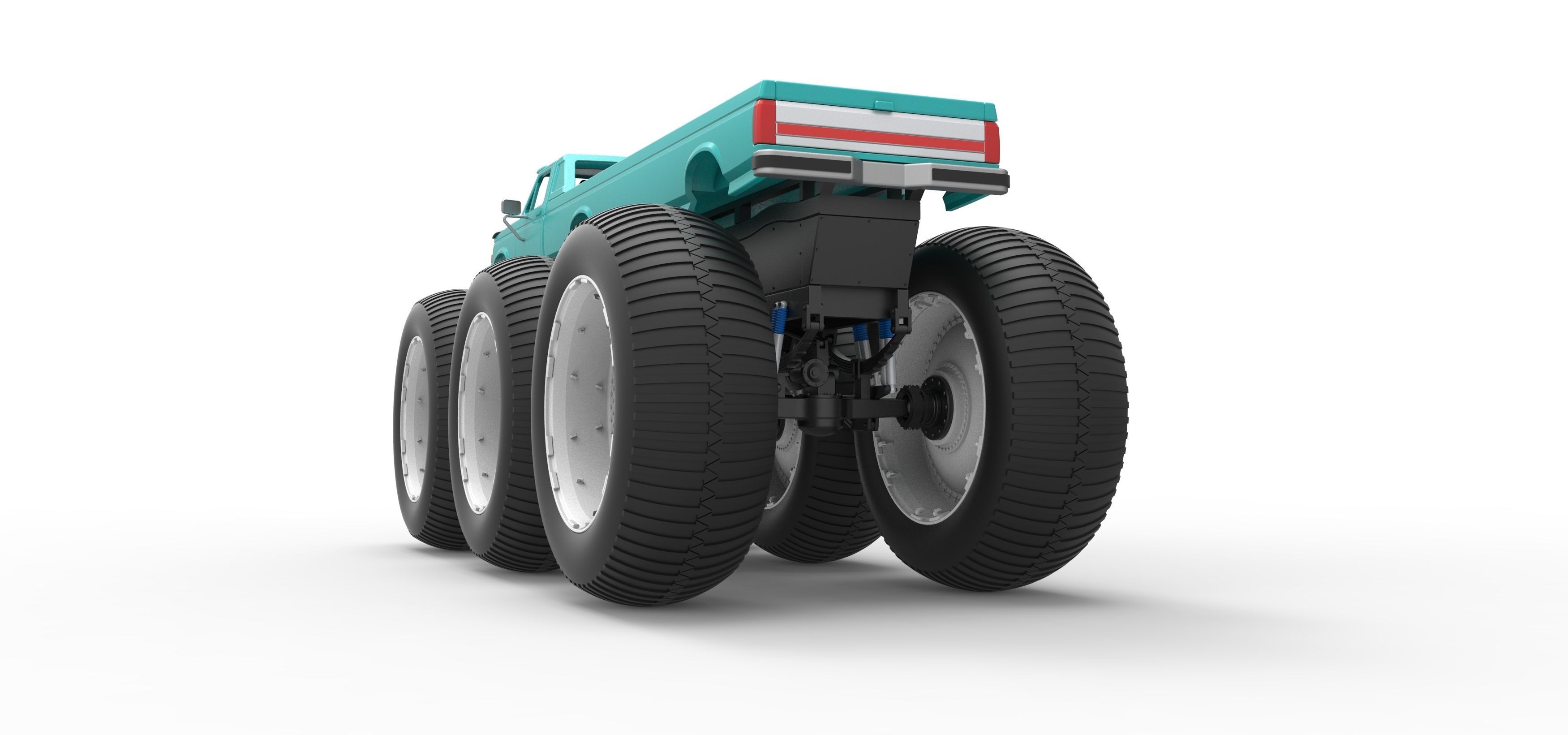 Monster Truck 6x6 concept Version 3 Scale 1 to 25 3D print model_15
