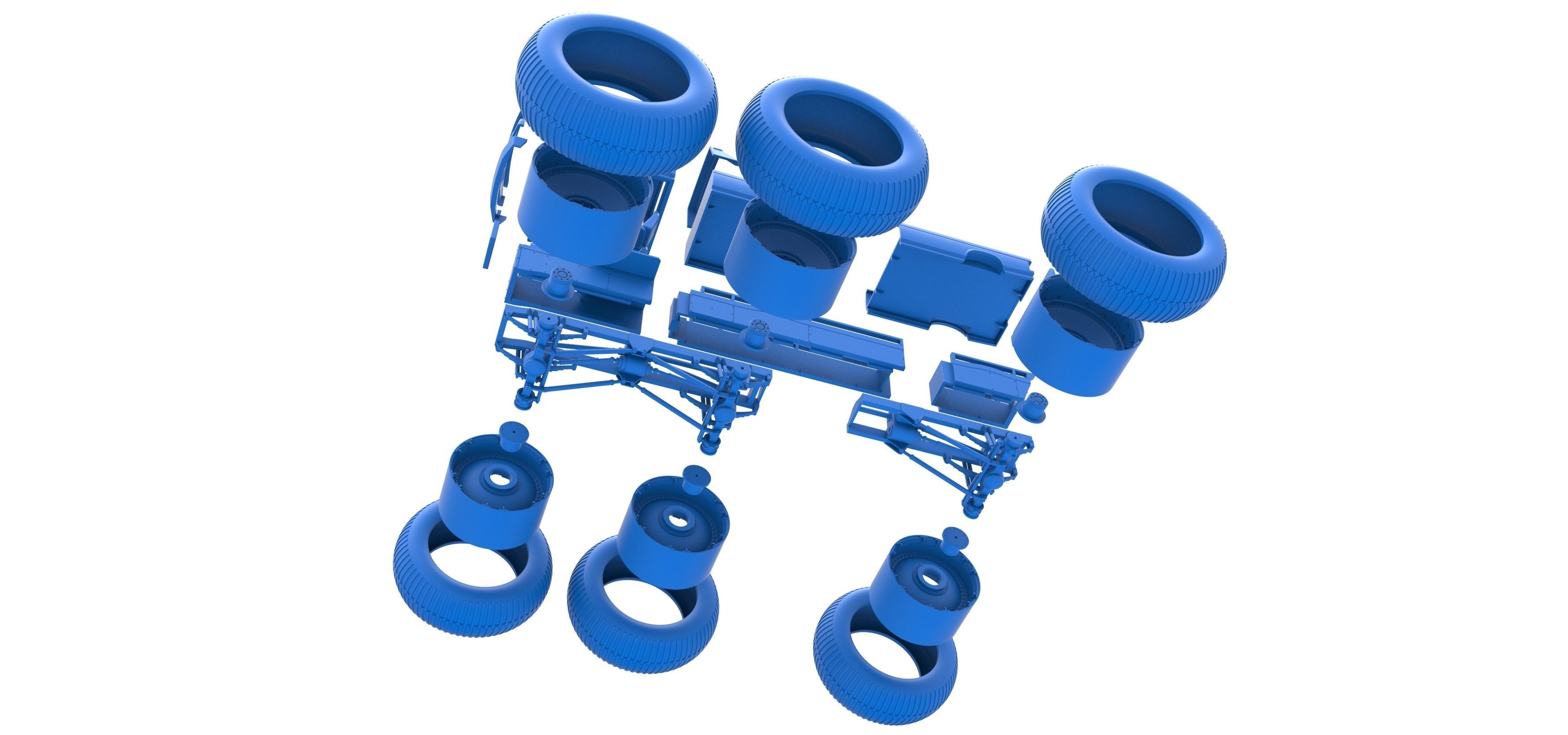 Monster Truck 6x6 concept Version 3 Scale 1 to 25 3D print model_37