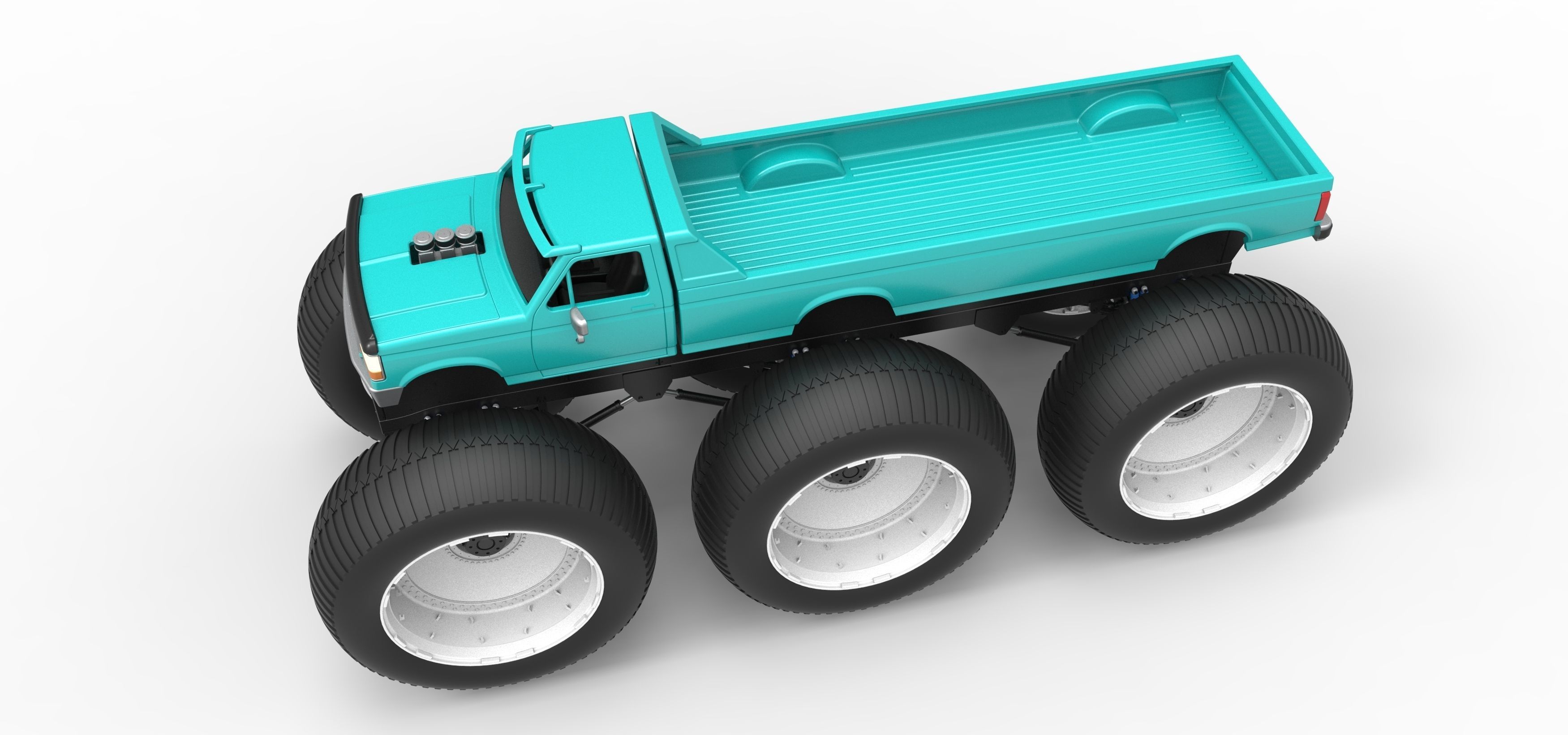 Monster Truck 6x6 concept Version 3 Scale 1 to 25 3D print model_4