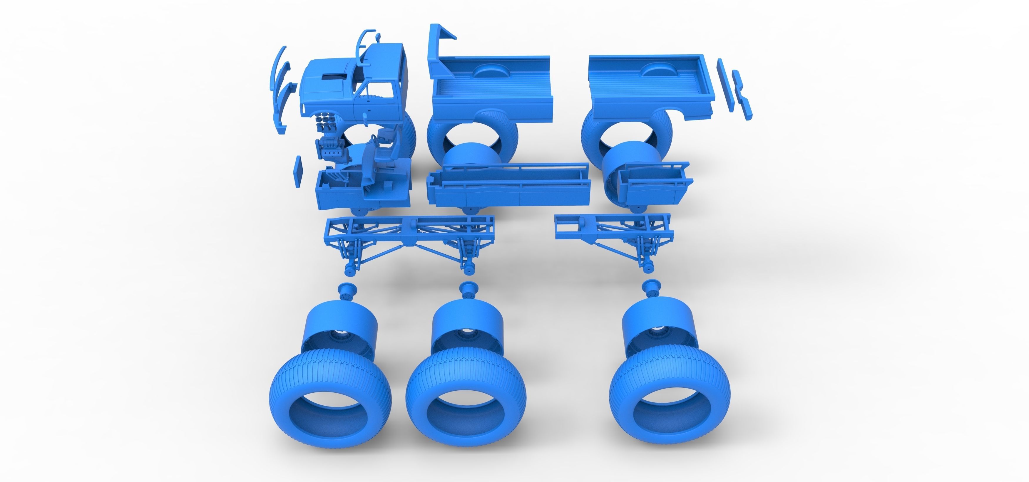 Monster Truck 6x6 concept Version 3 Scale 1 to 25 3D print model_40