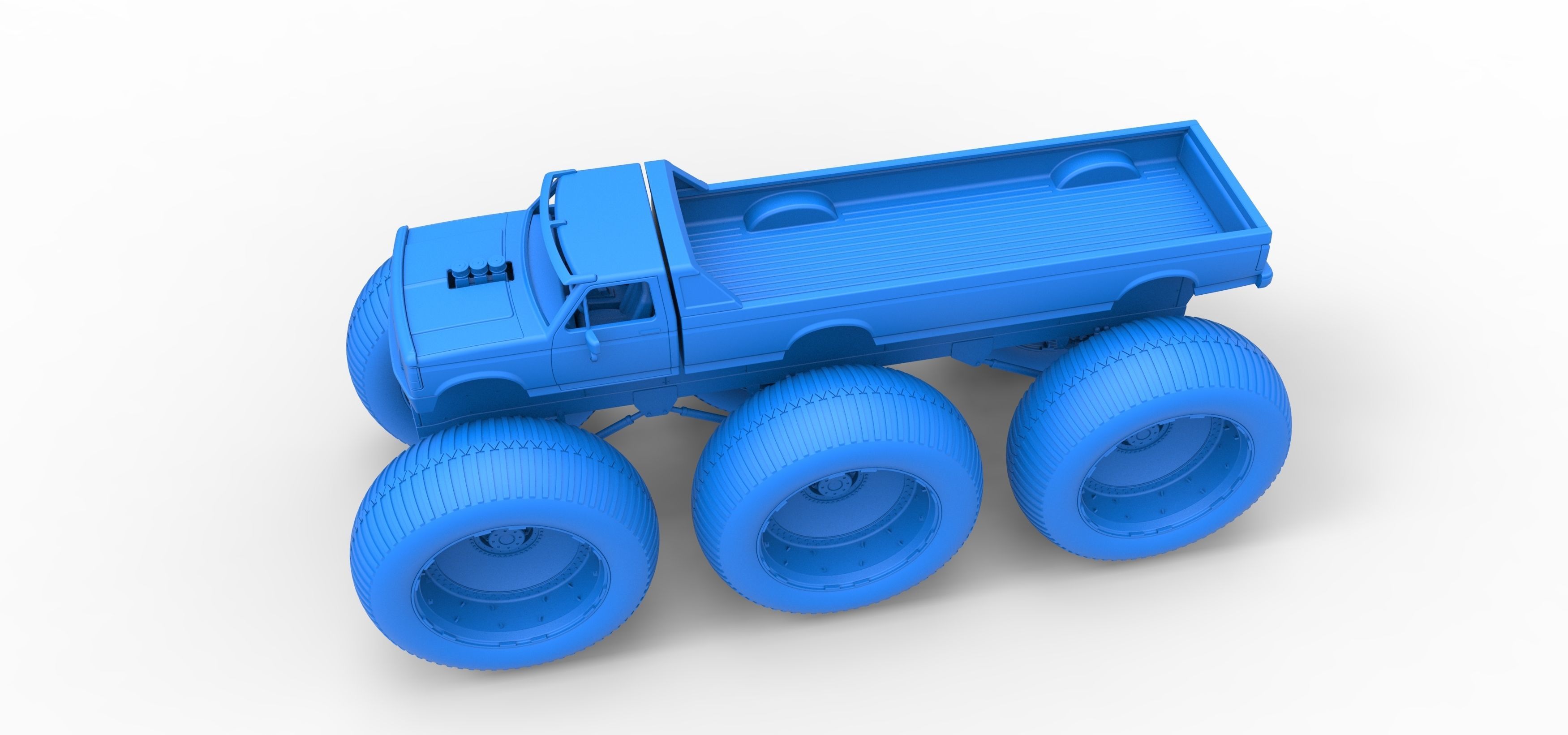 Monster Truck 6x6 concept Version 3 Scale 1 to 25 3D print model_21