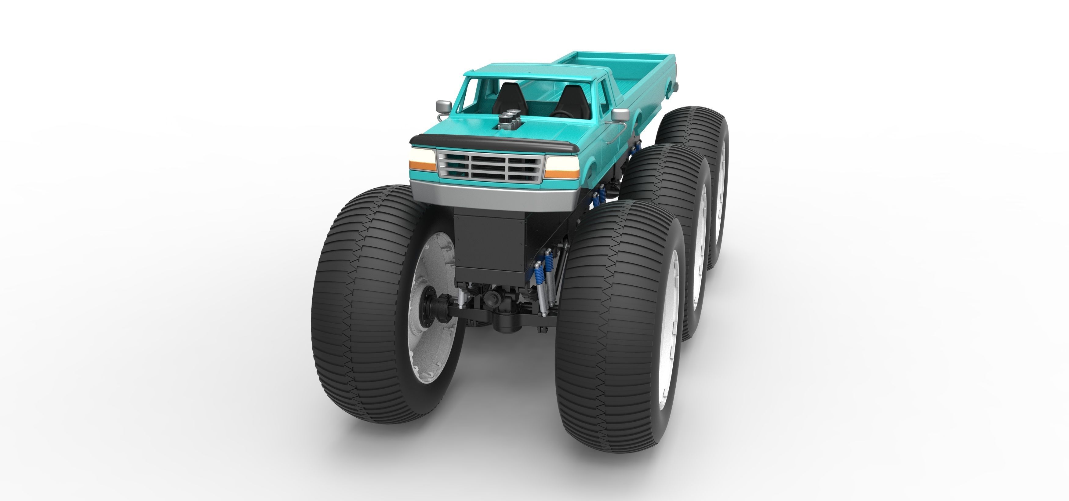 Monster Truck 6x6 concept Version 3 Scale 1 to 25 3D print model_5