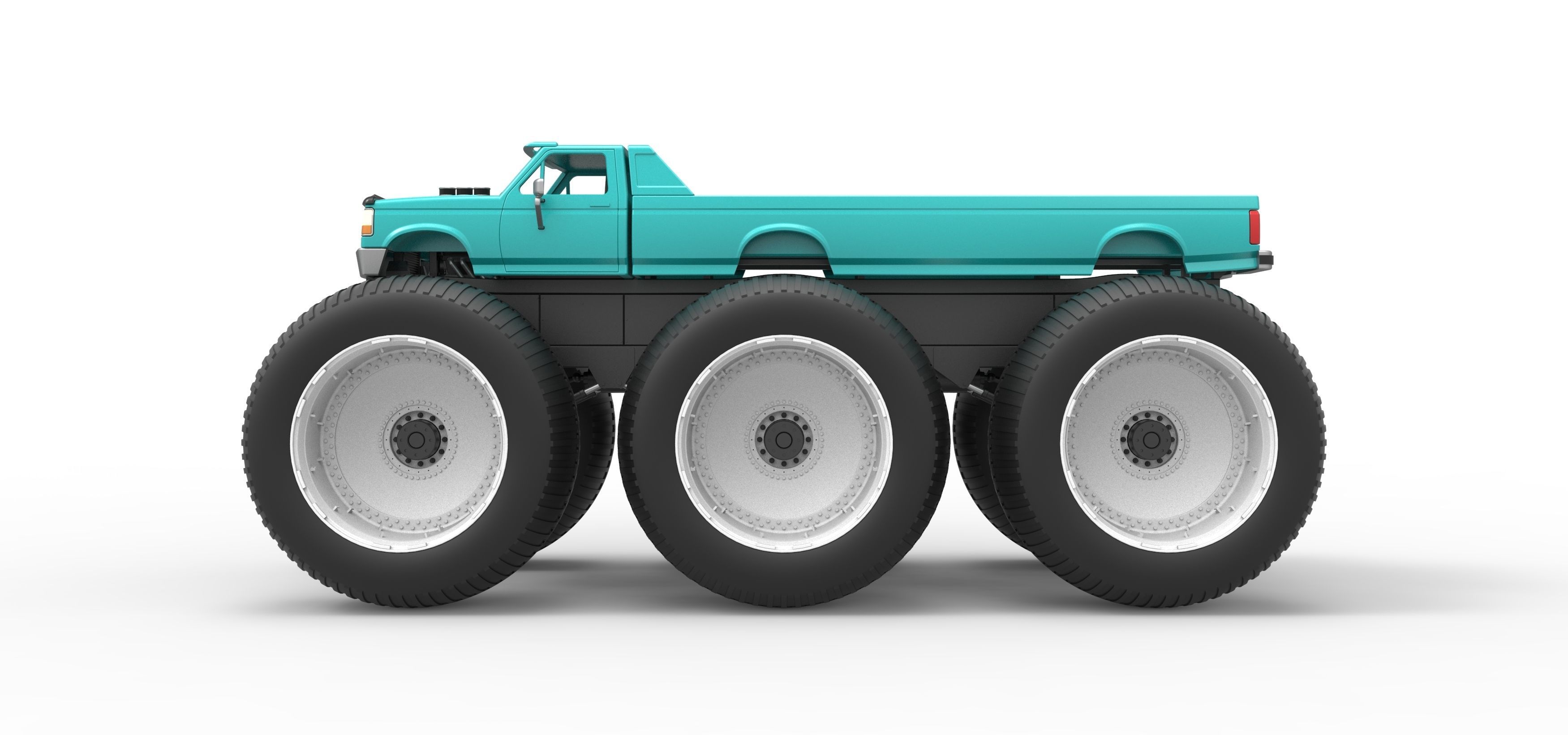 Monster Truck 6x6 concept Version 3 Scale 1 to 25 3D print model_9