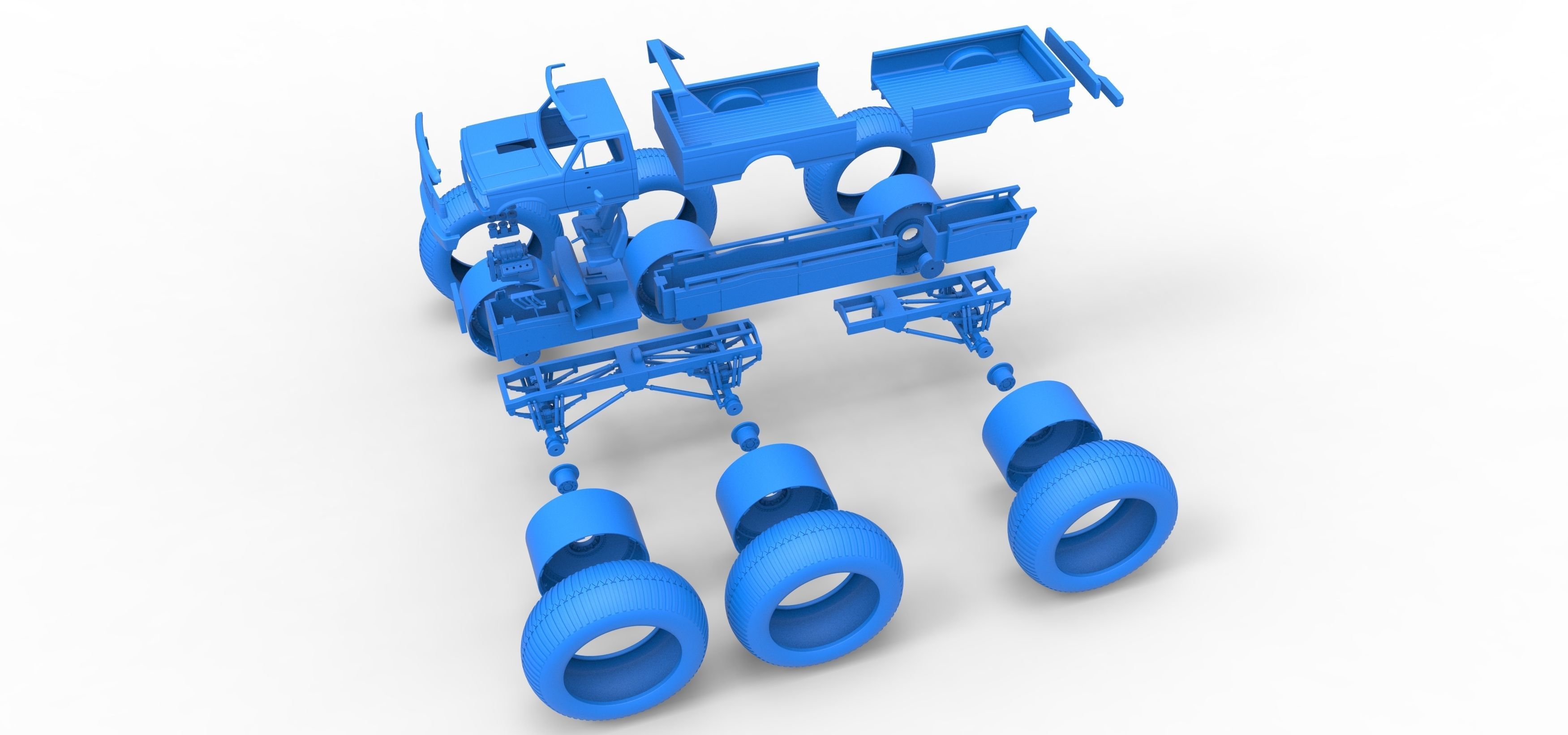 Monster Truck 6x6 concept Version 3 Scale 1 to 25 3D print model_36