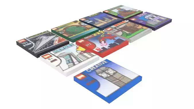 Box of Blocks Lego Tiles Set