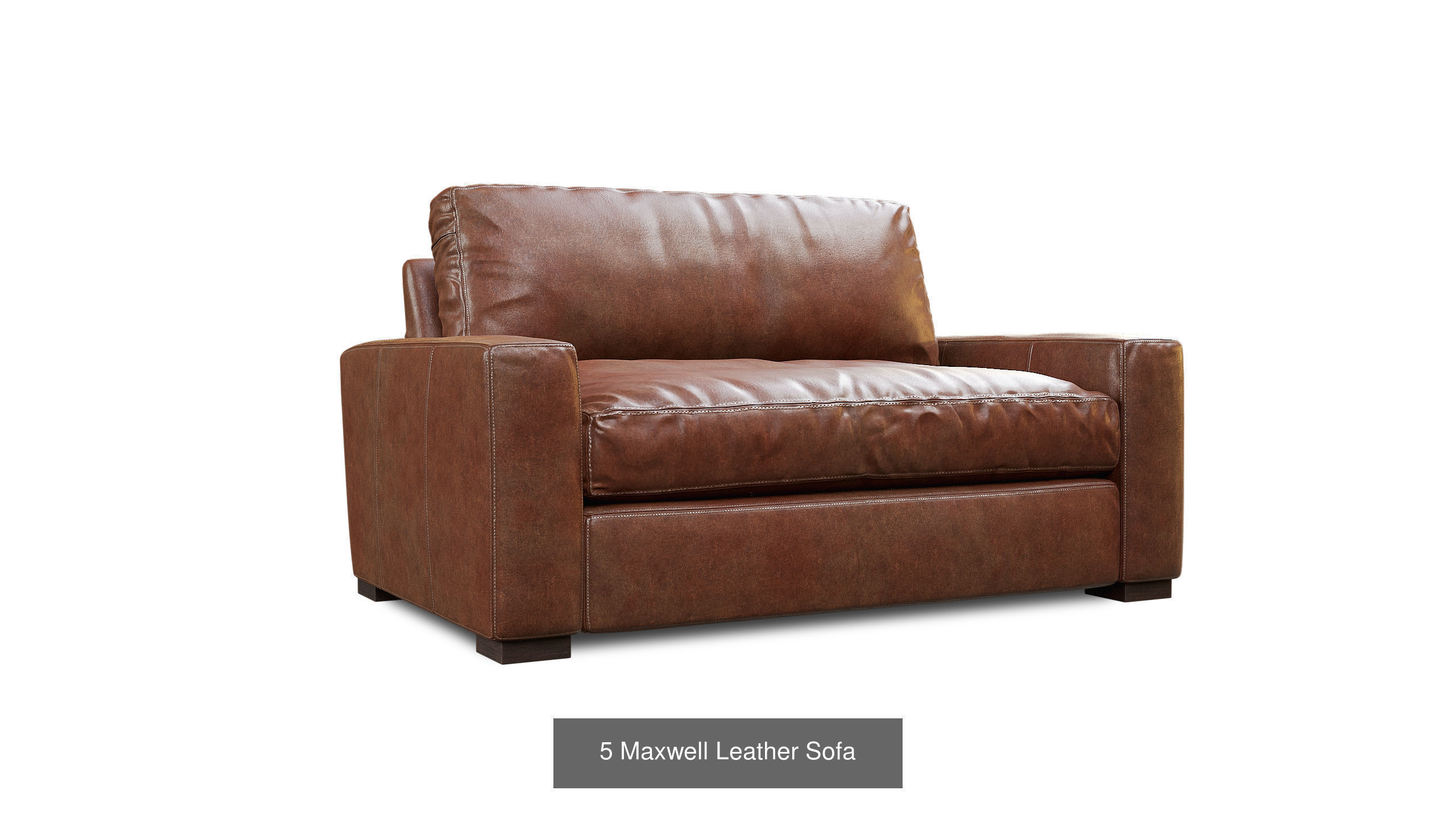 Maxwell Leather Chaise 3D Model Collection_8