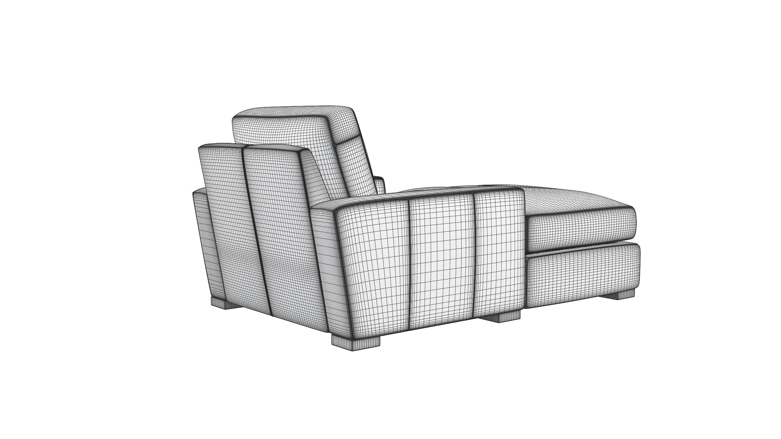 Maxwell Leather Chaise 3D Model Collection_55