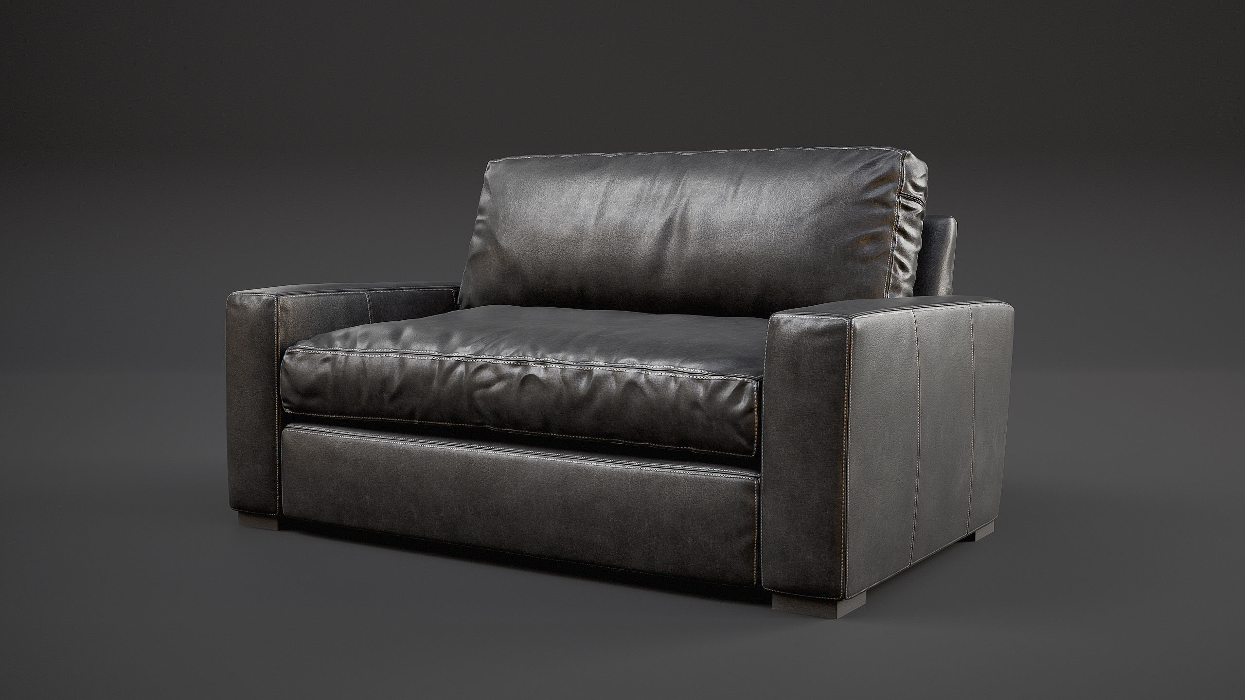 Maxwell Leather Chaise 3D Model Collection_7