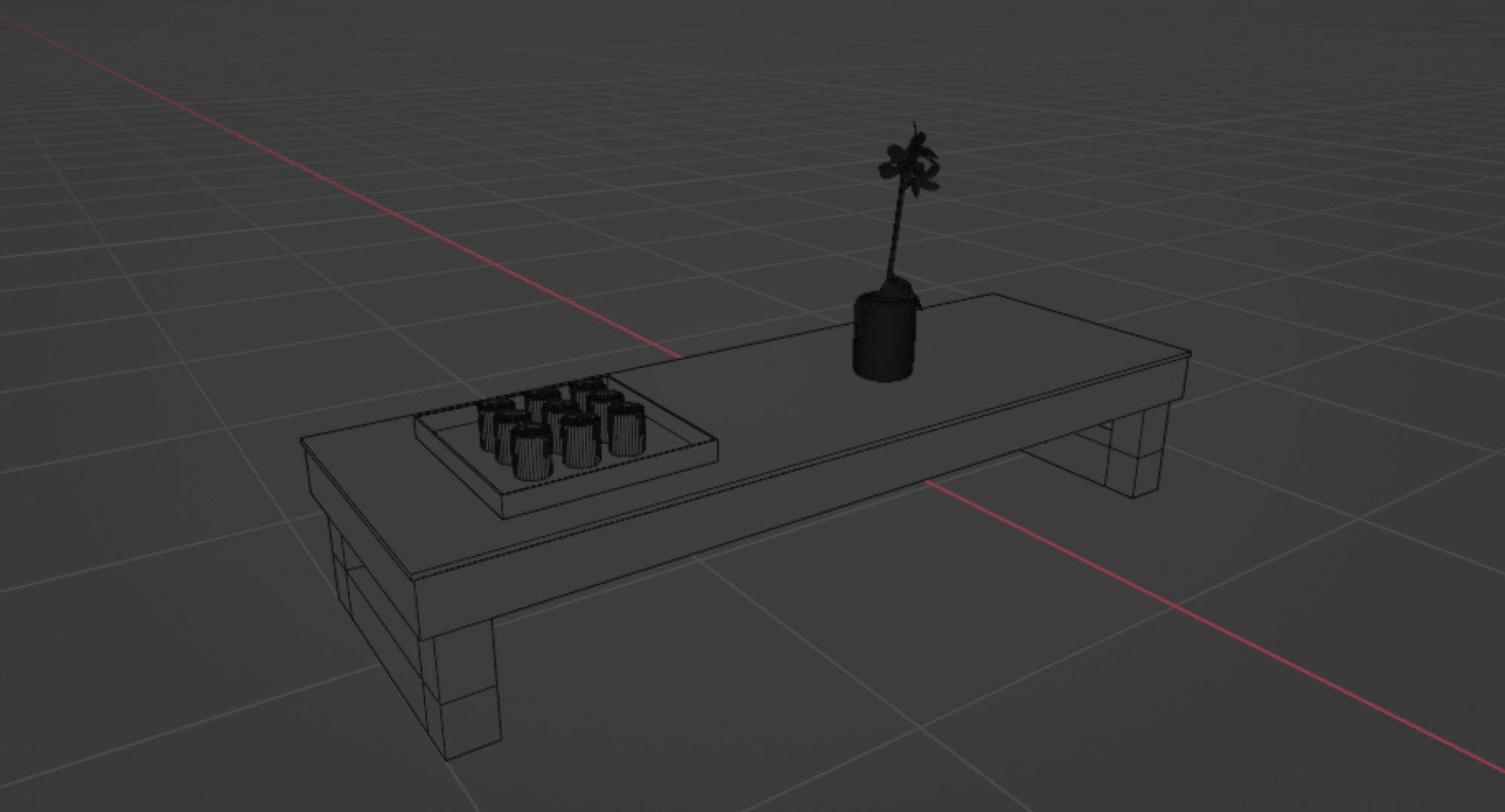 Livingroom Sofa Table Low-poly 3D model_5