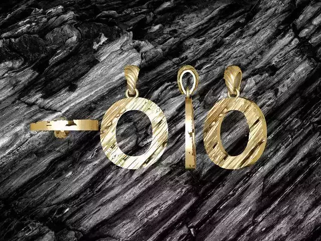 O Letter Alphabet Wooden Texture Pendant 3D Print Model