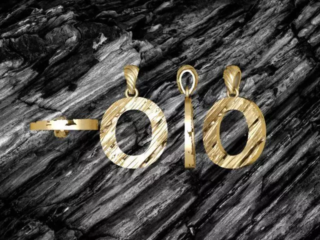 O Letter Alphabet Wooden Texture Pendant 3D Print Model 3D print model_0