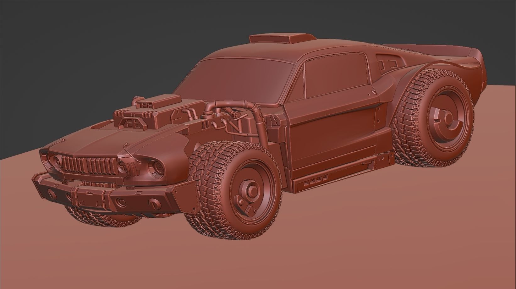CYBERPUNK MUSTANG 3d model Low-poly 3D model_10