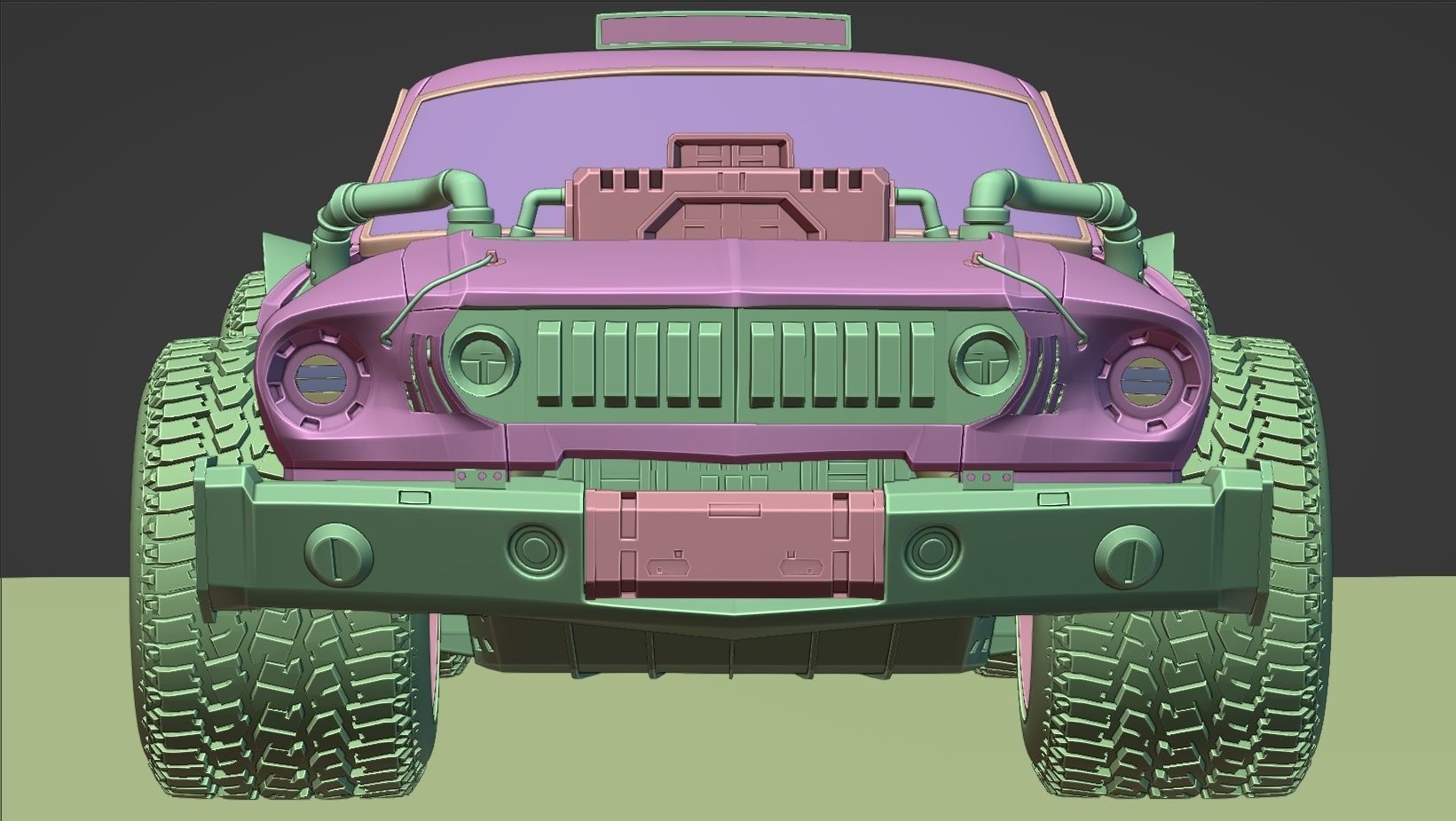 CYBERPUNK MUSTANG 3d model Low-poly 3D model_21