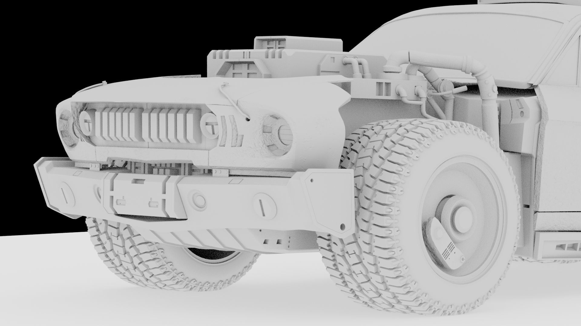 CYBERPUNK MUSTANG 3d model Low-poly 3D model_14