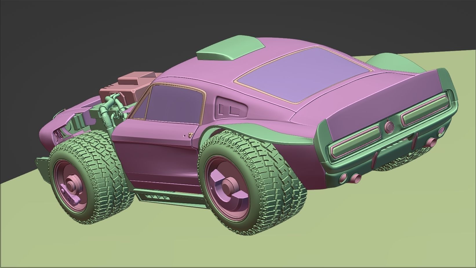 CYBERPUNK MUSTANG 3d model Low-poly 3D model_26