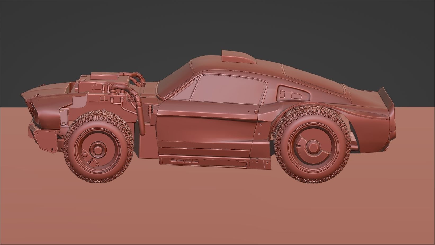 CYBERPUNK MUSTANG 3d model Low-poly 3D model_35
