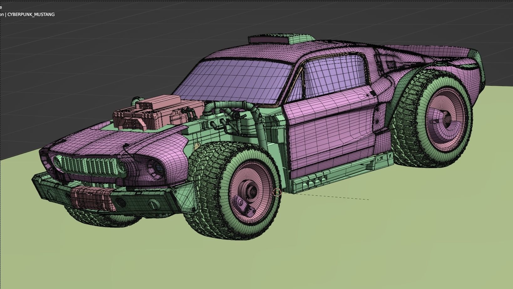 CYBERPUNK MUSTANG 3d model Low-poly 3D model_12