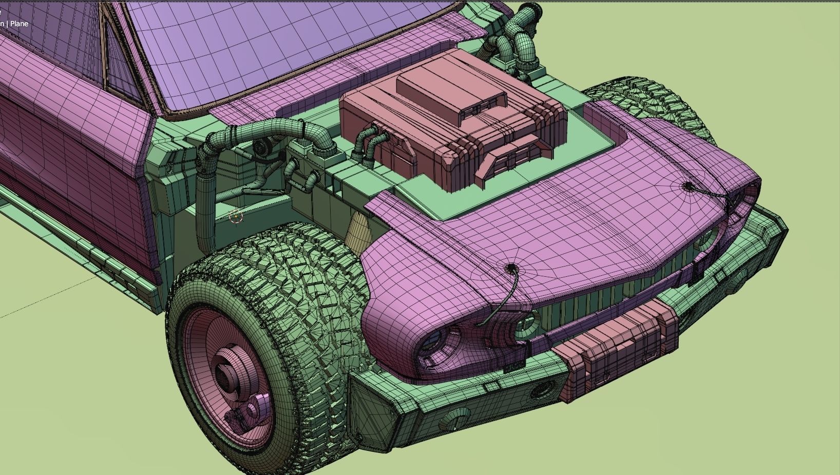 CYBERPUNK MUSTANG 3d model Low-poly 3D model_42
