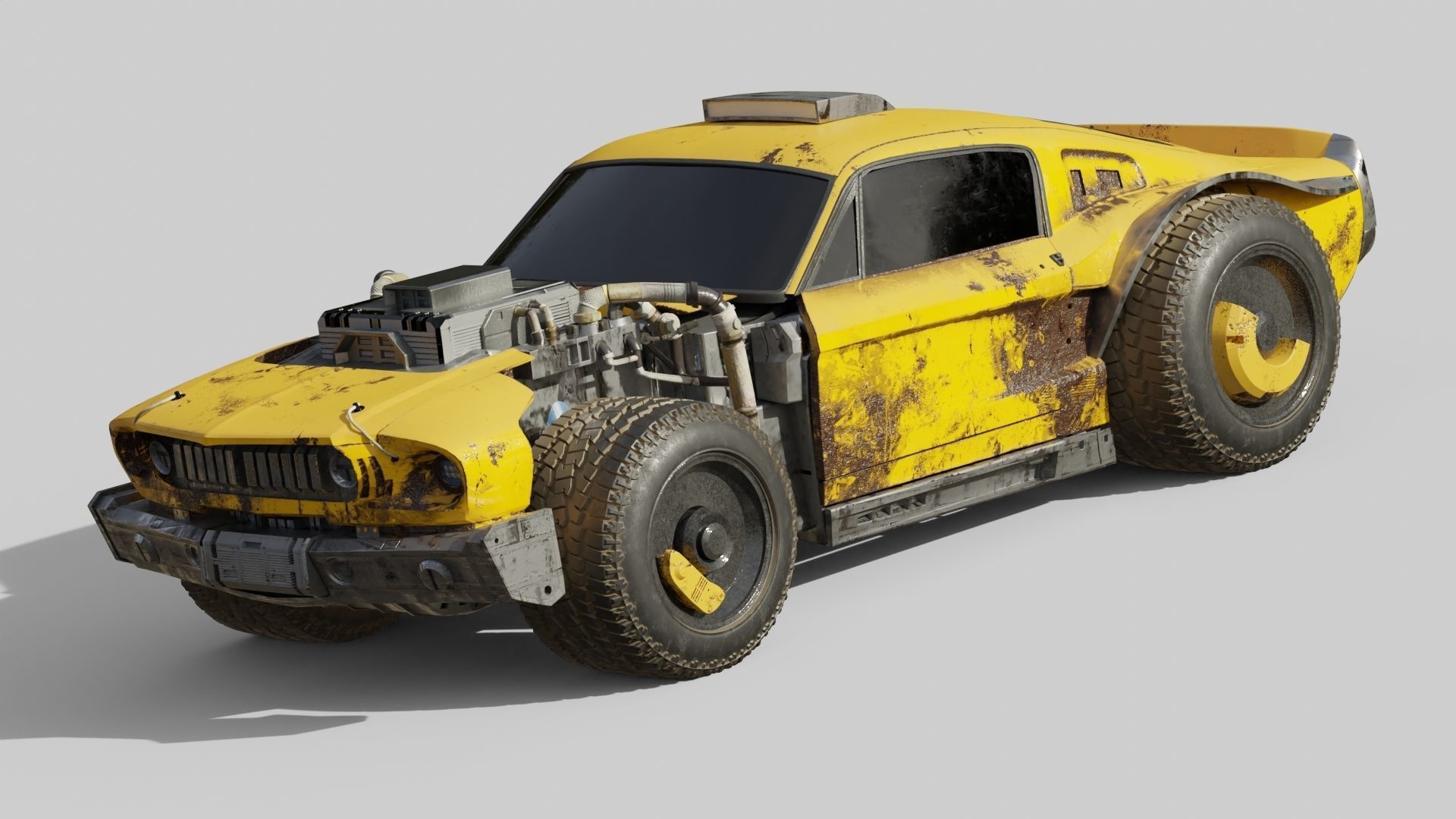 CYBERPUNK MUSTANG 3d model Low-poly 3D model_8