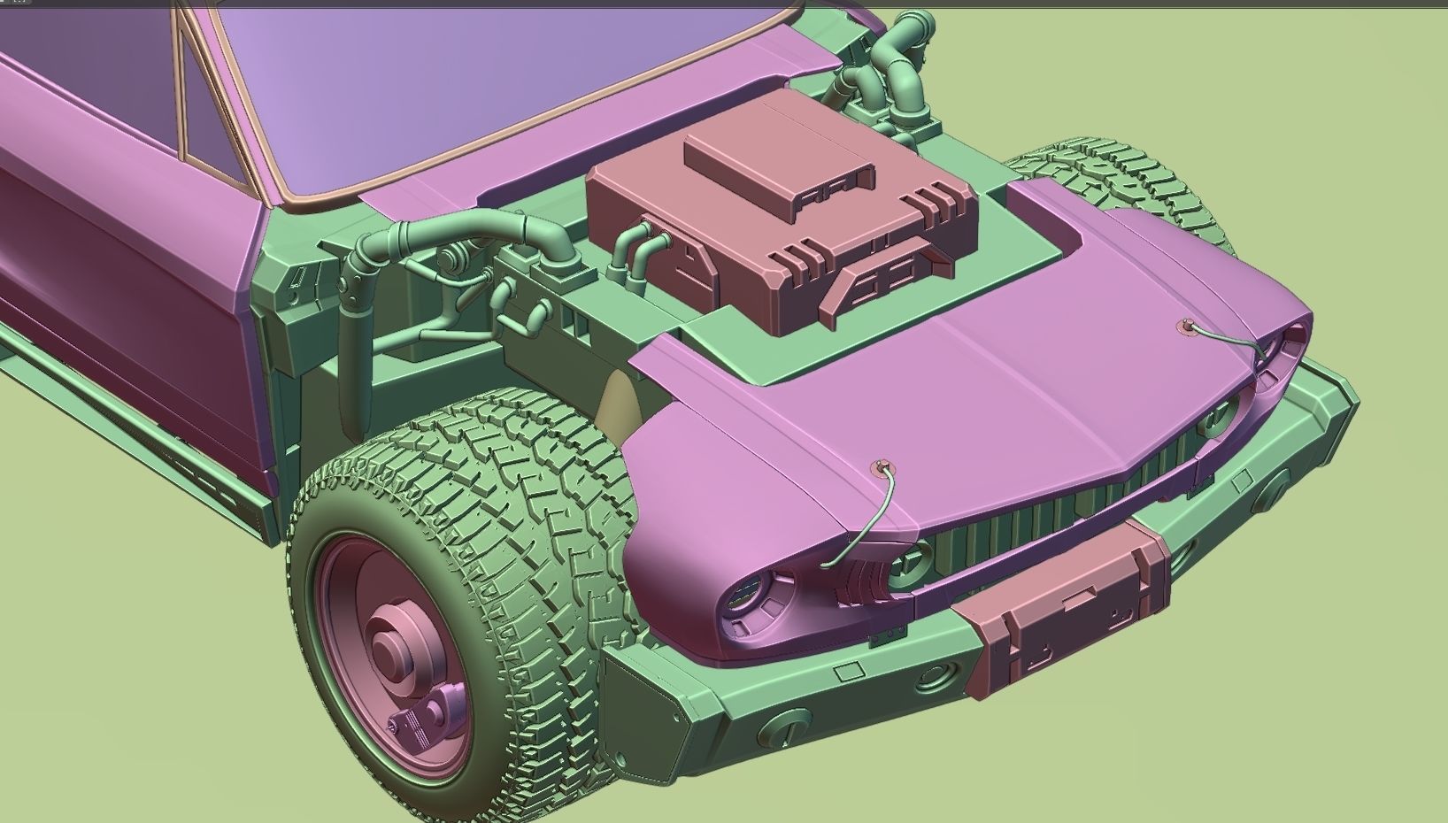 CYBERPUNK MUSTANG 3d model Low-poly 3D model_41