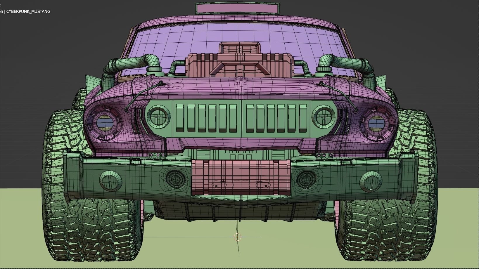 CYBERPUNK MUSTANG 3d model Low-poly 3D model_22