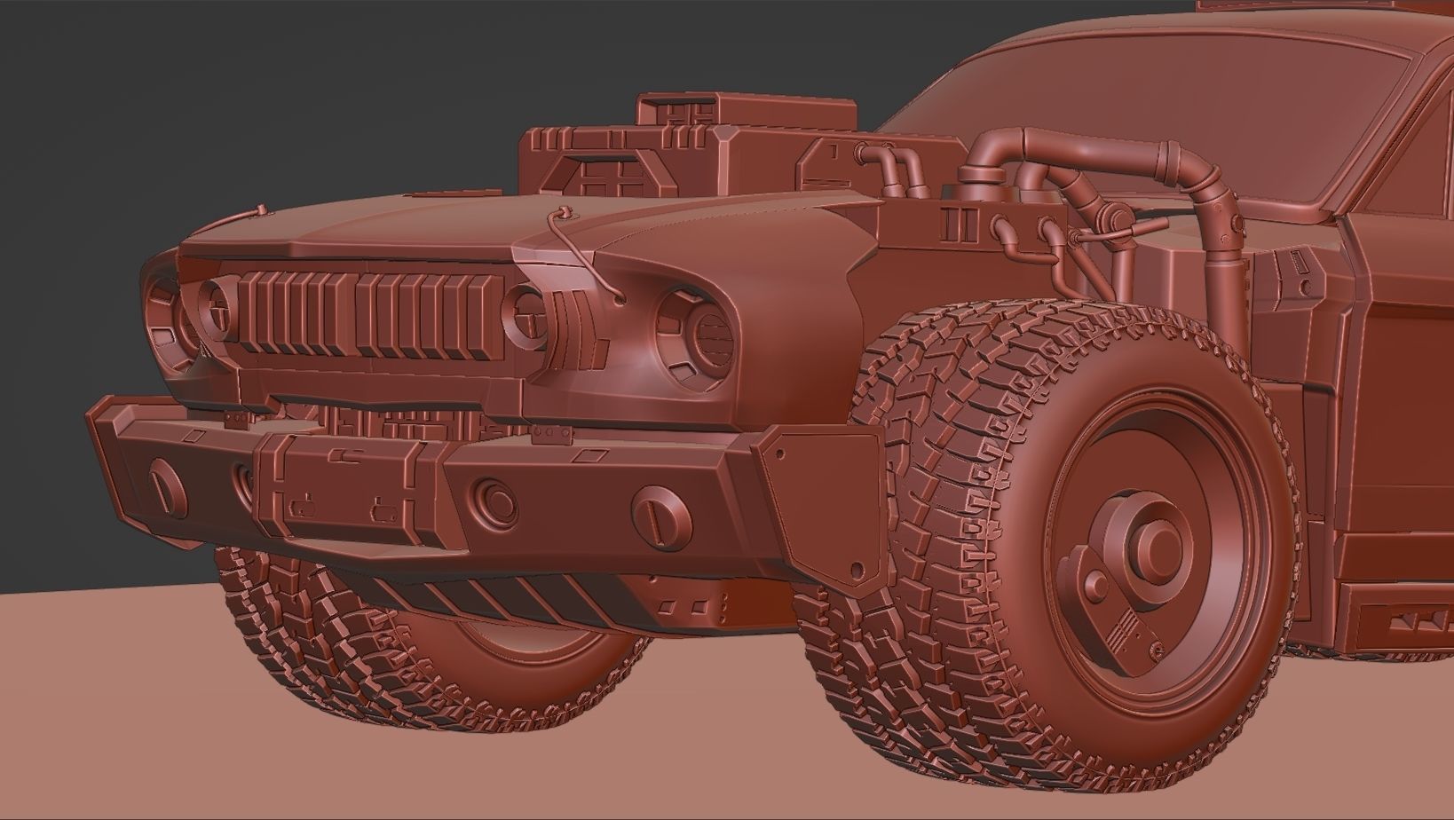 CYBERPUNK MUSTANG 3d model Low-poly 3D model_15