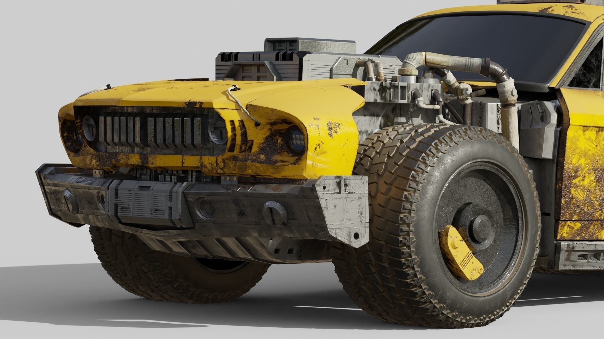 CYBERPUNK MUSTANG 3d model Low-poly 3D model_1