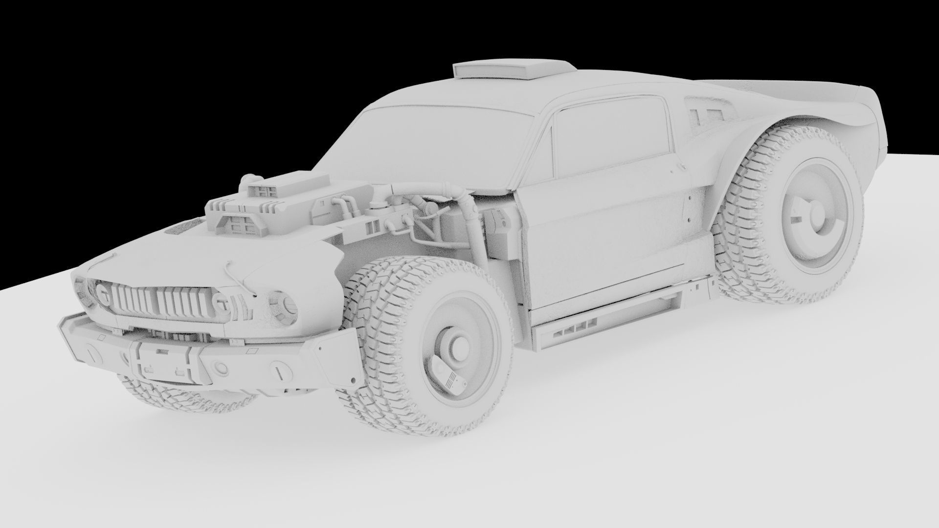 CYBERPUNK MUSTANG 3d model Low-poly 3D model_9