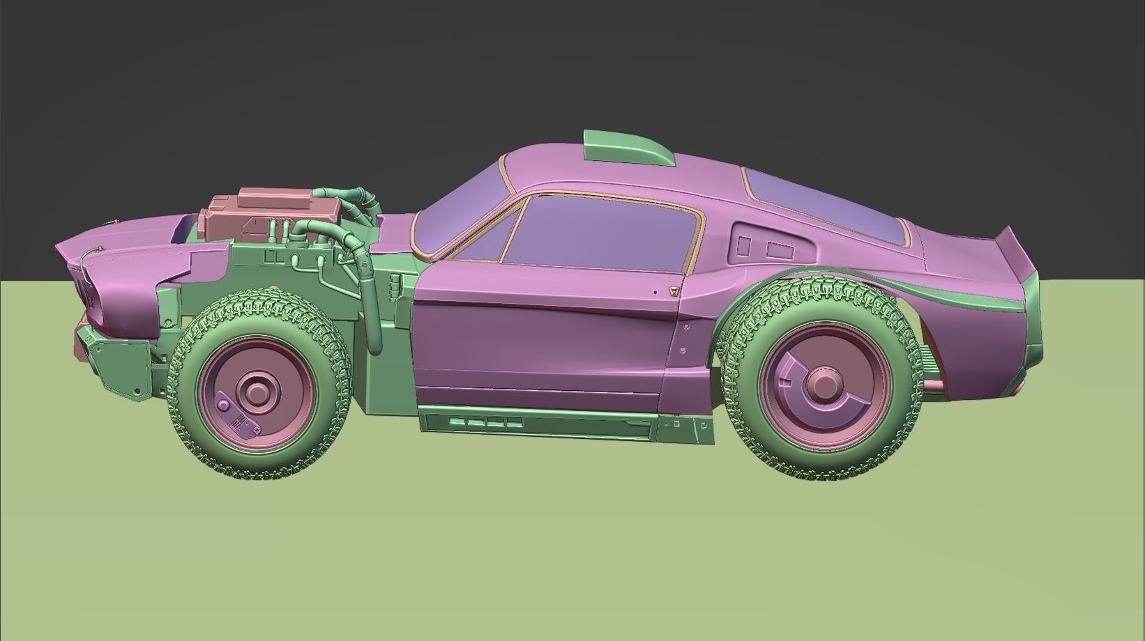 CYBERPUNK MUSTANG 3d model Low-poly 3D model_36