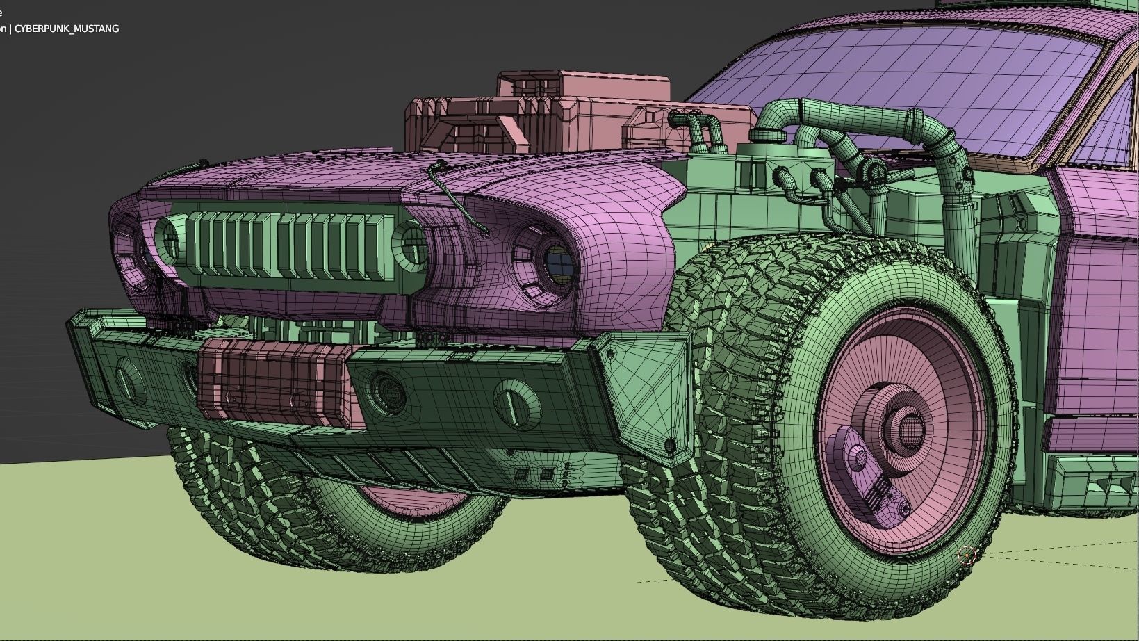 CYBERPUNK MUSTANG 3d model Low-poly 3D model_17