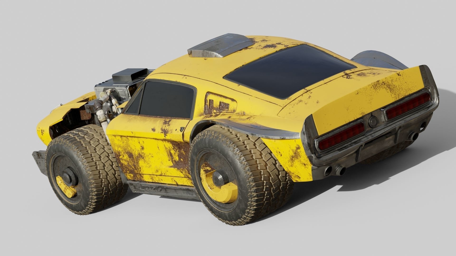 CYBERPUNK MUSTANG 3d model Low-poly 3D model_23