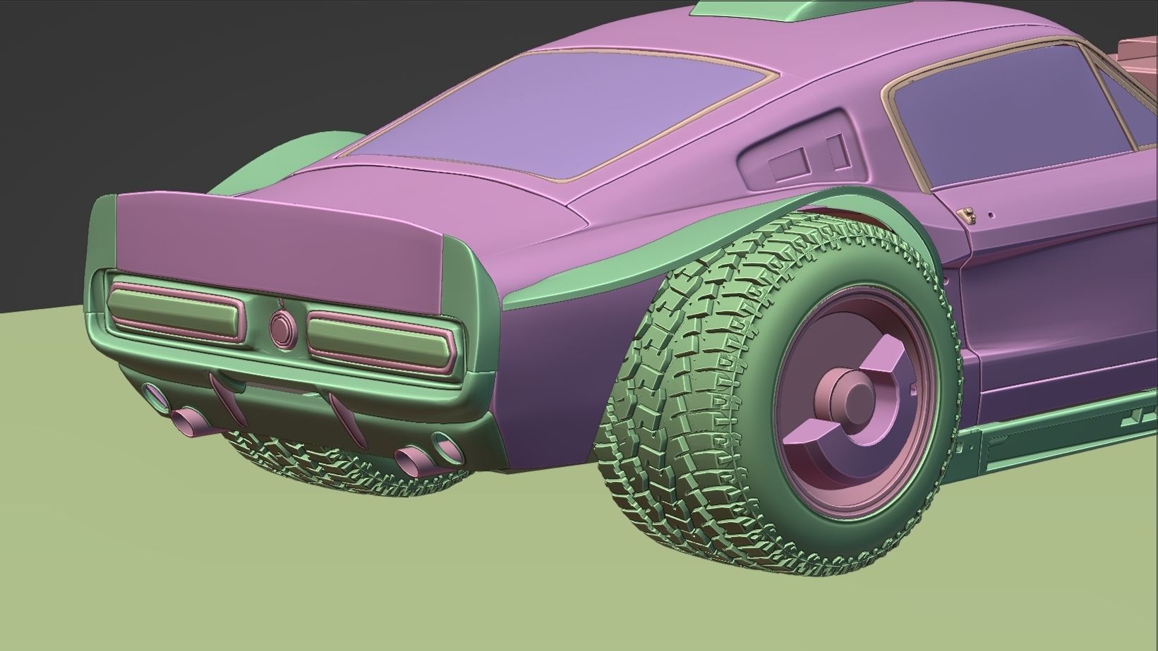 CYBERPUNK MUSTANG 3d model Low-poly 3D model_31