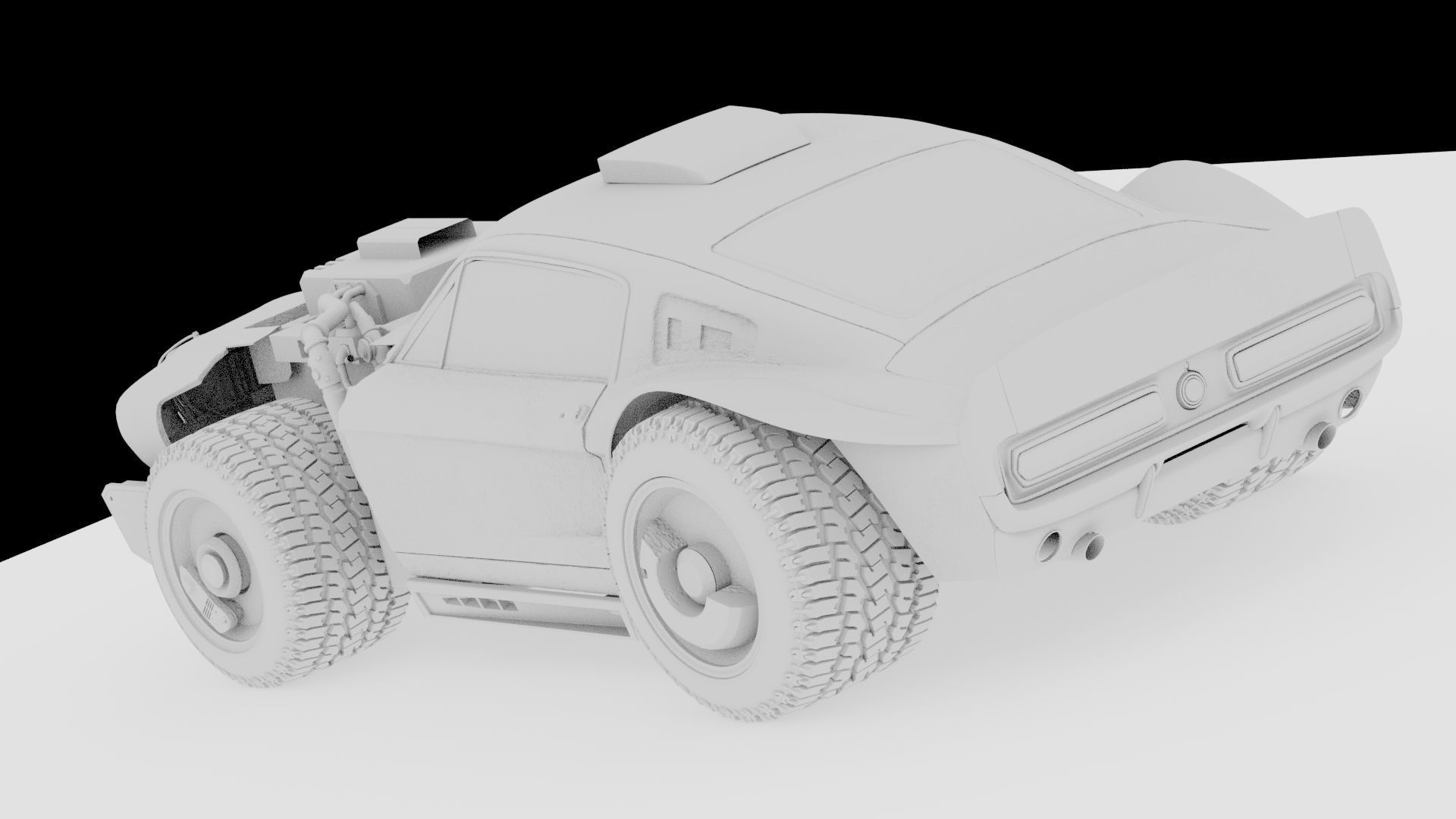 CYBERPUNK MUSTANG 3d model Low-poly 3D model_24