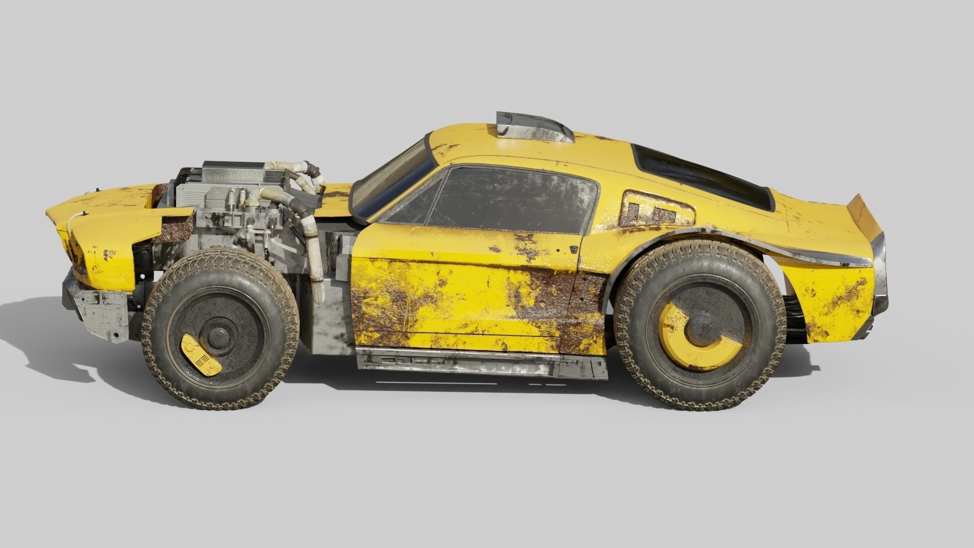 CYBERPUNK MUSTANG 3d model Low-poly 3D model_5