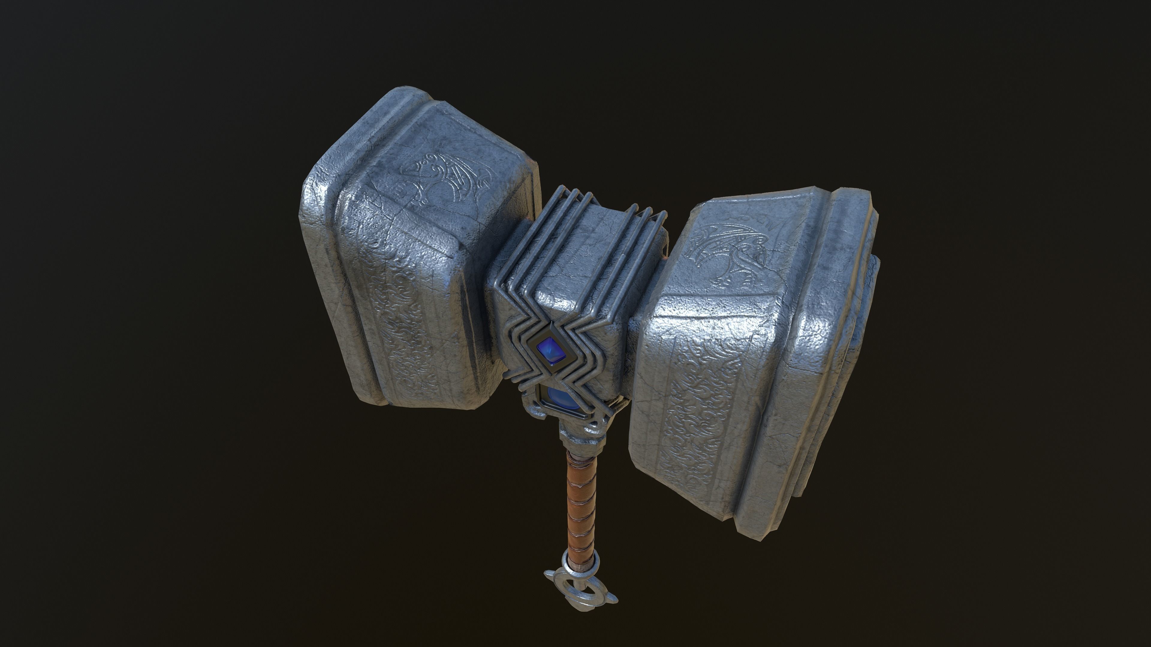 Hammer Low-poly 3D model_10