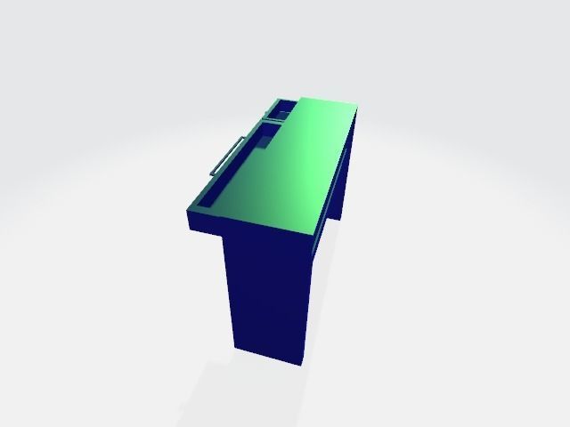 3d wodden tabel 3D model_2