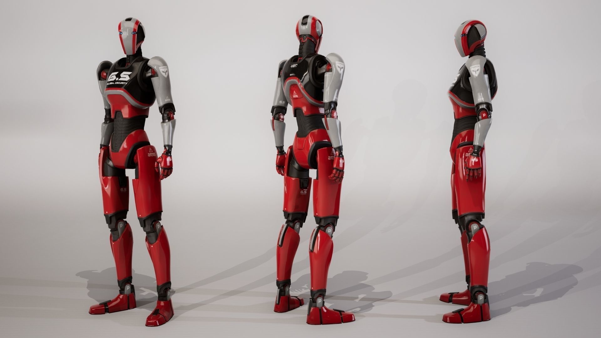 Robot 13 Low-poly 3D model_8