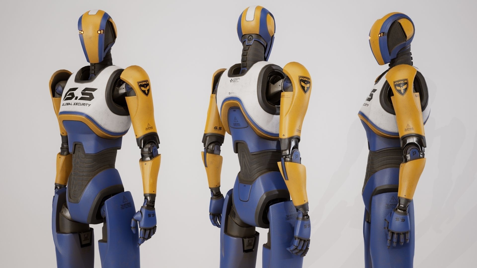 Robot 13 Low-poly 3D model_11