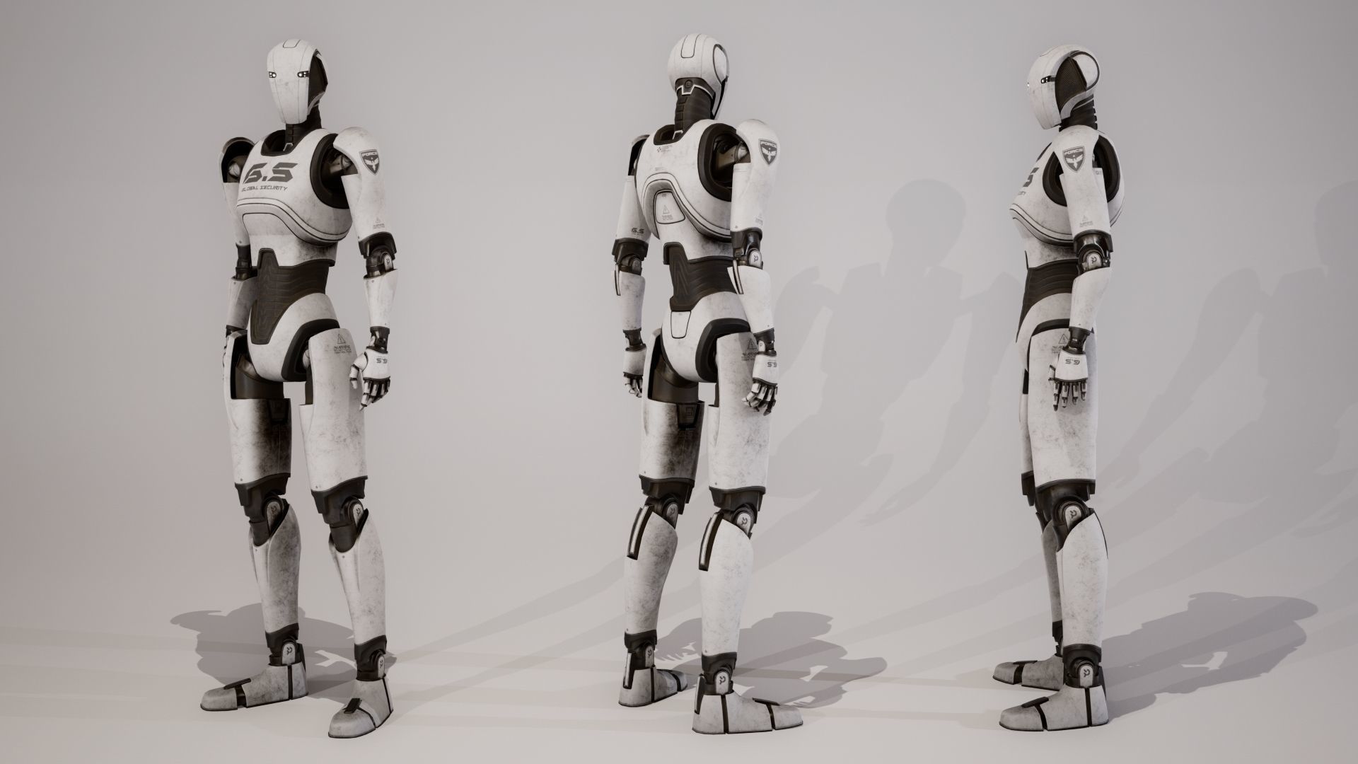 Robot 13 Low-poly 3D model_14