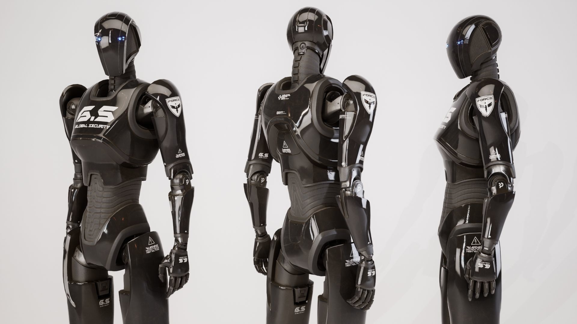 Robot 13 Low-poly 3D model_16